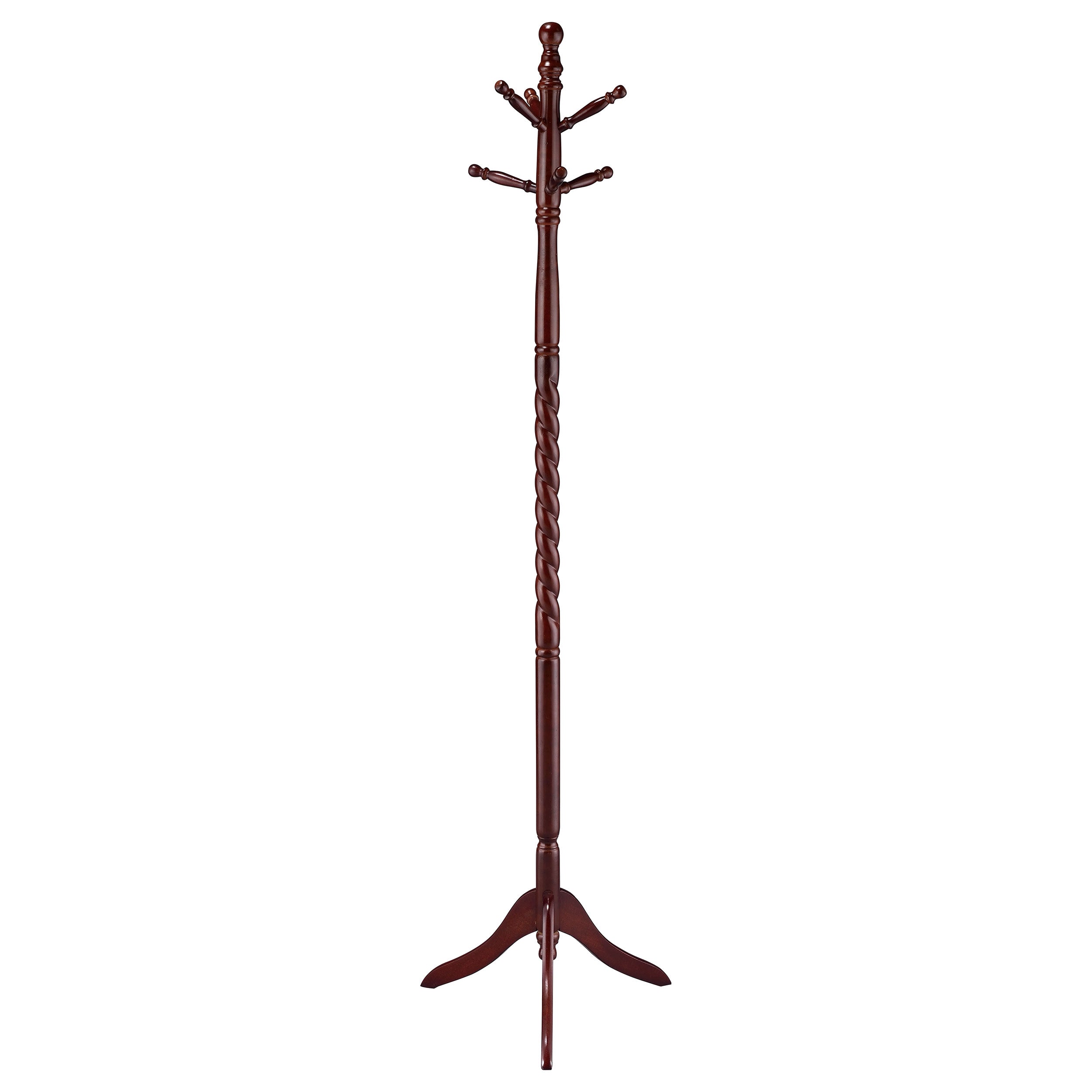 Riona 6 Hook Freestanding Wood Coat Rack Hat Hanger Merlot-CoasterEveryday