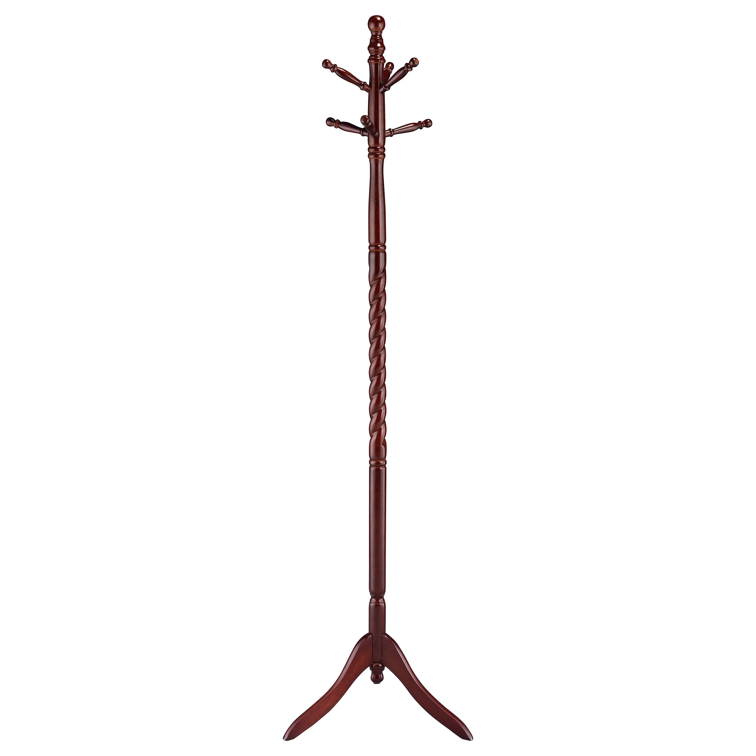 Riona 6 Hook Freestanding Wood Coat Rack Hat Hanger Merlot-CoasterEveryday
