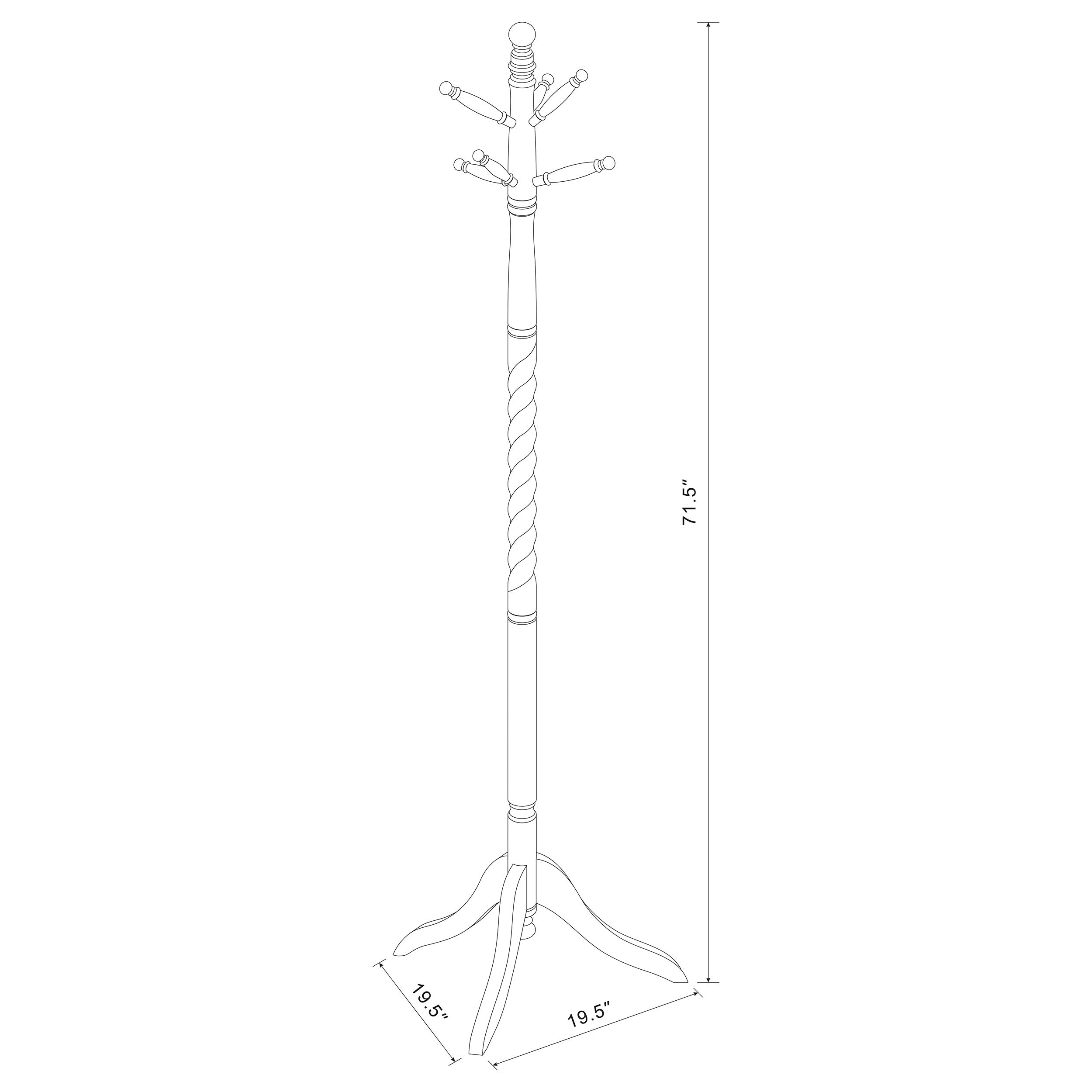 Riona 6 Hook Freestanding Wood Coat Rack Hat Hanger Merlot-CoasterEveryday