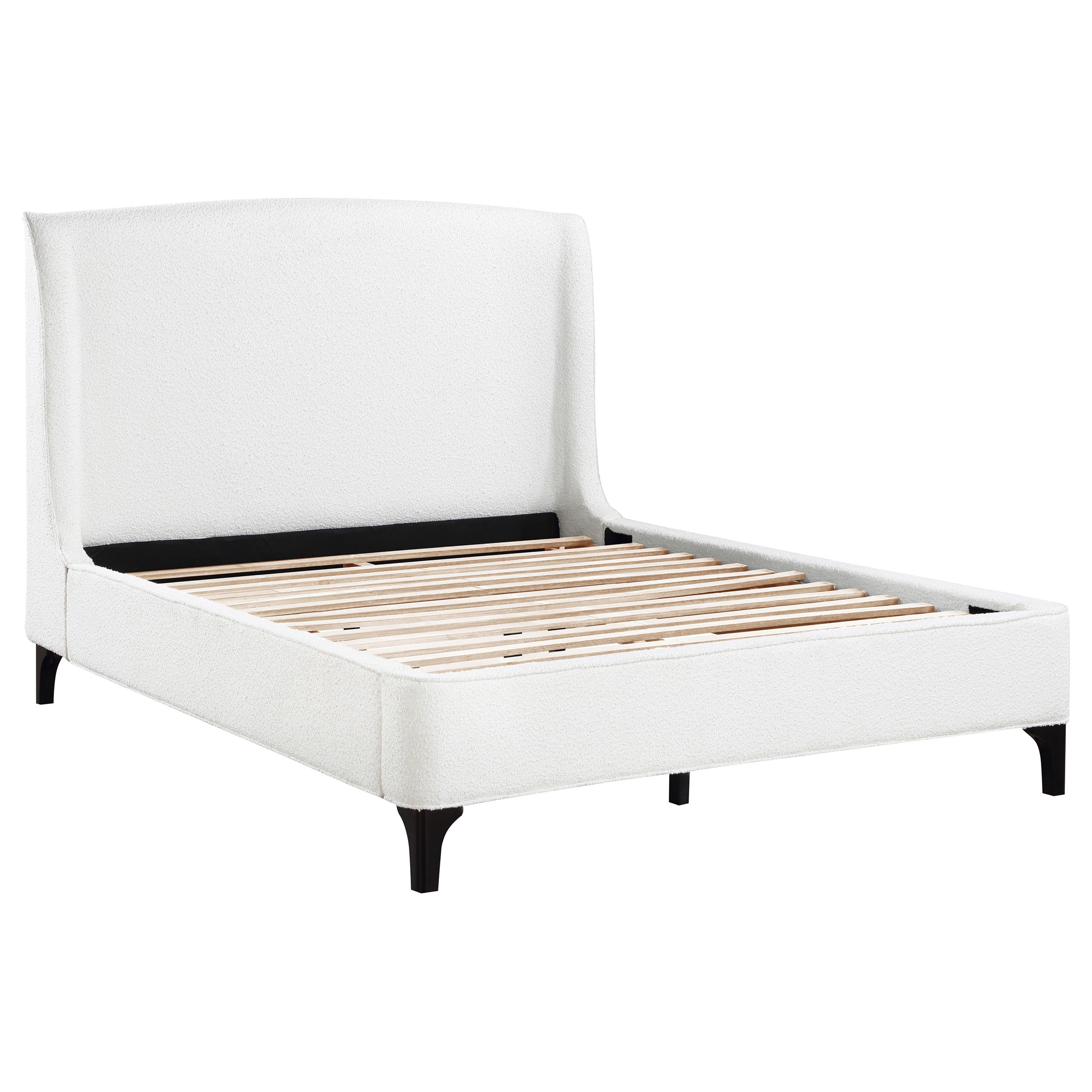 Mosby Upholstered Eastern King Wingback Bed Snow-
