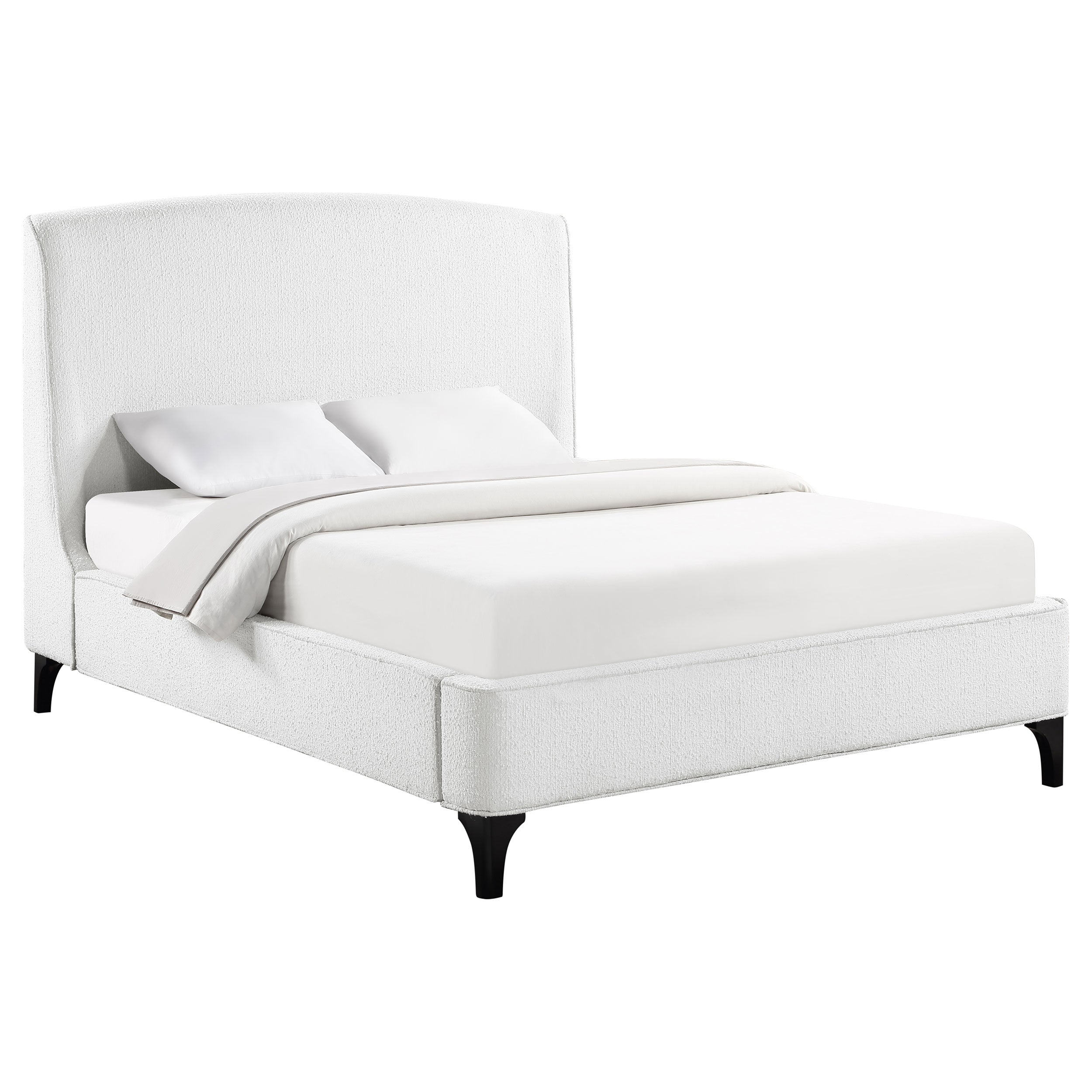 Mosby Upholstered Eastern King Wingback Bed Snow-
