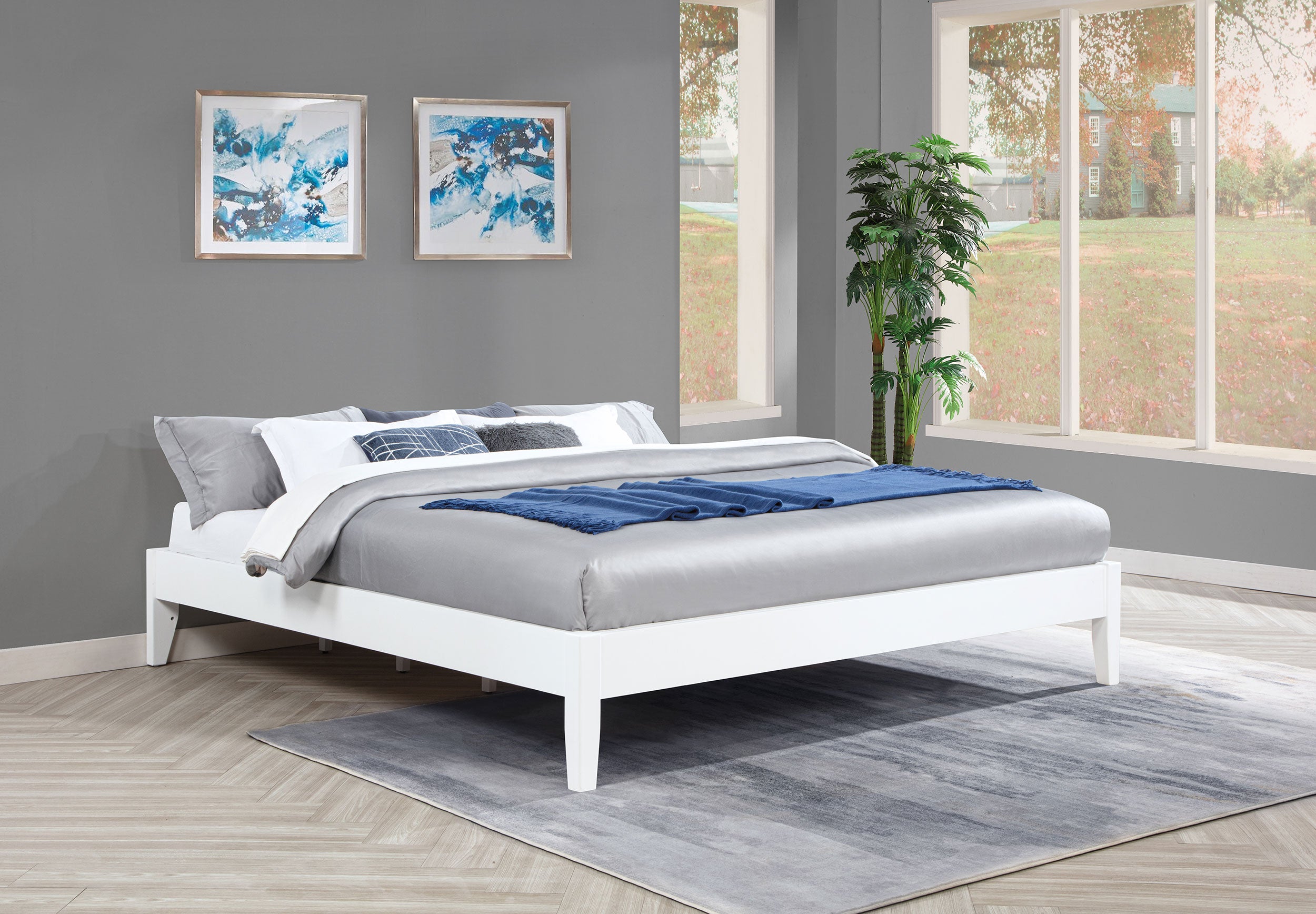 Hounslow Eastern King Universal Platform Bed White-CoasterEveryday
