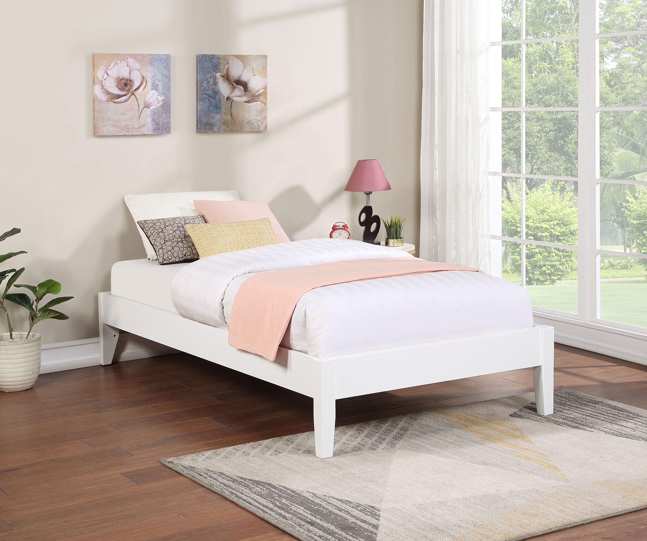 Hounslow Twin Universal Platform Bed White-CoasterEveryday
