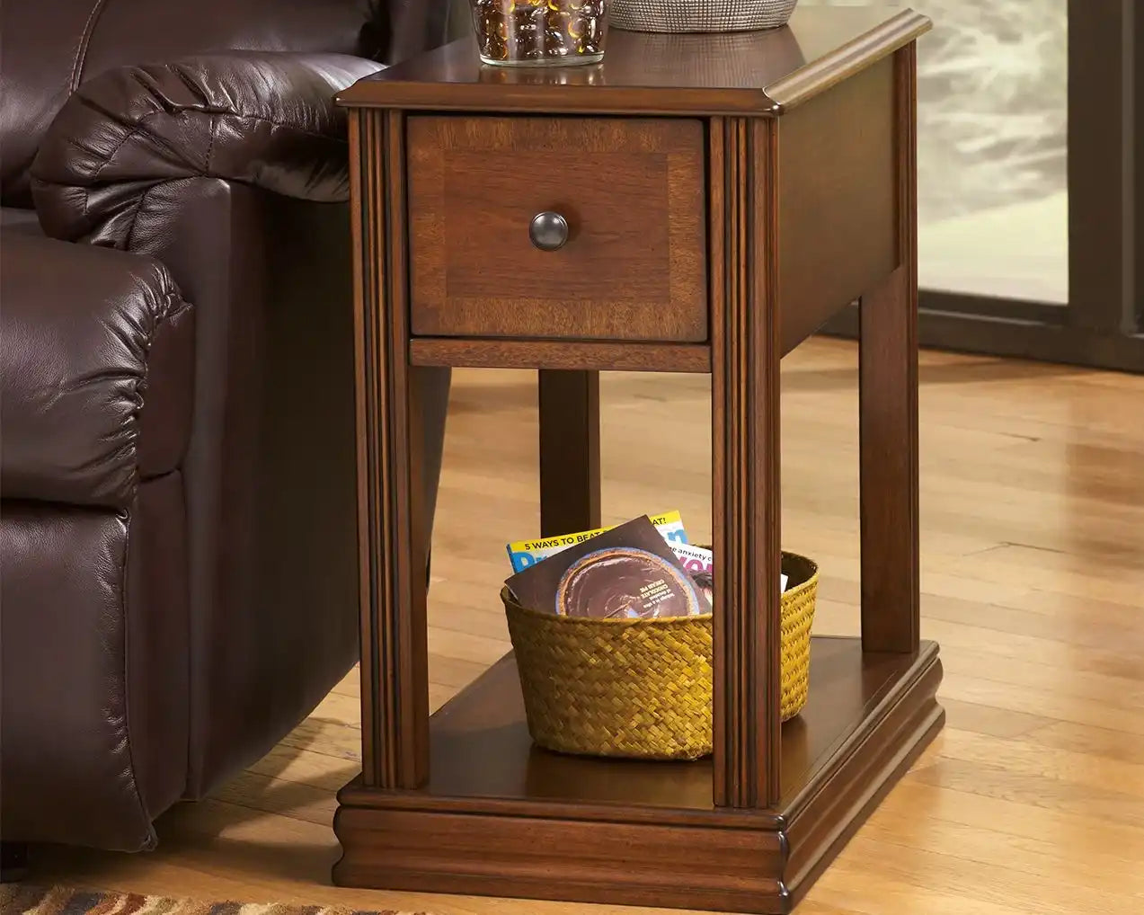 Breegin - Chair Side End Table - Removable Tray - Brown - Best Buy Furniture
