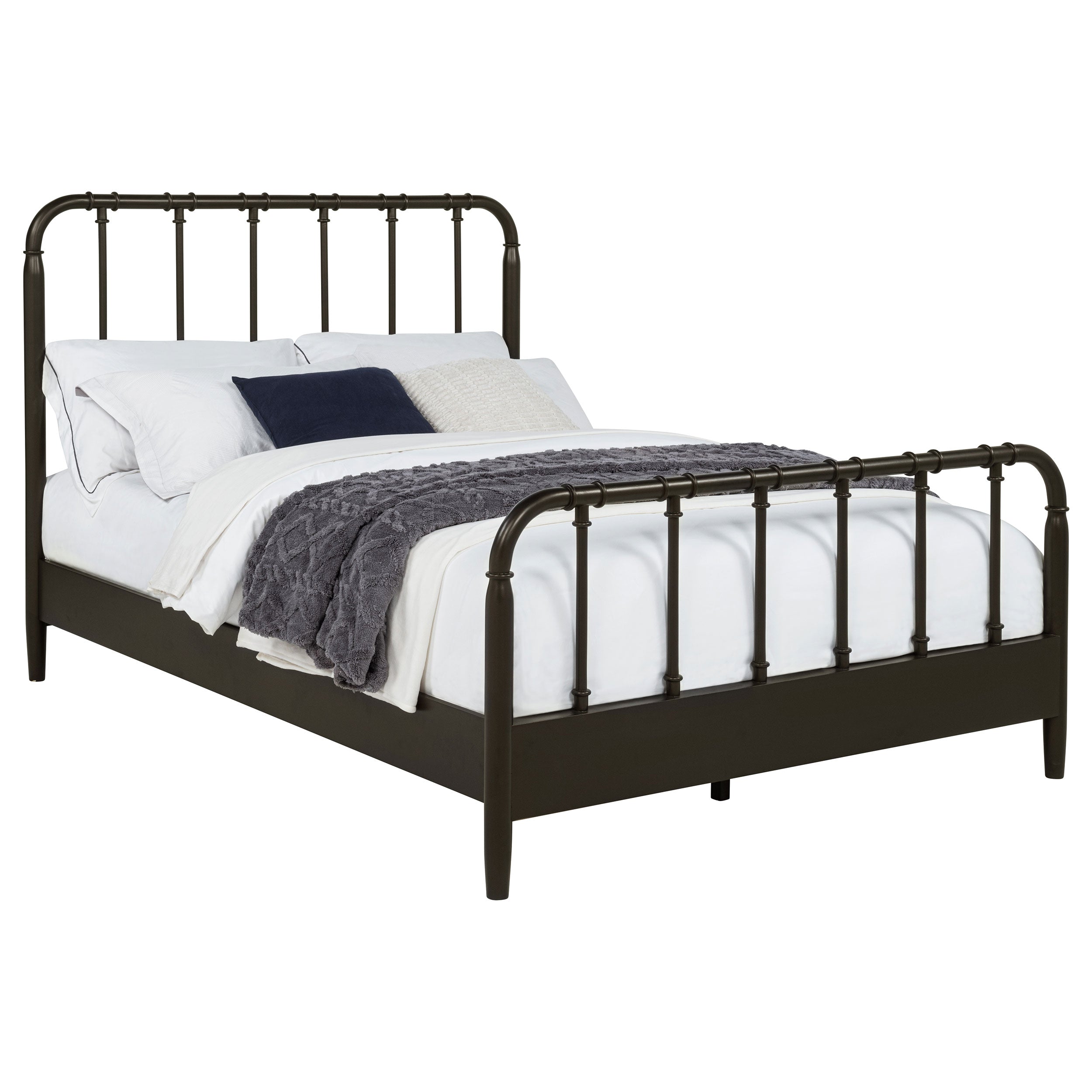 Rocco All Wood Water Pipe Open Frame Eastern King Bed Dark Bronze-
