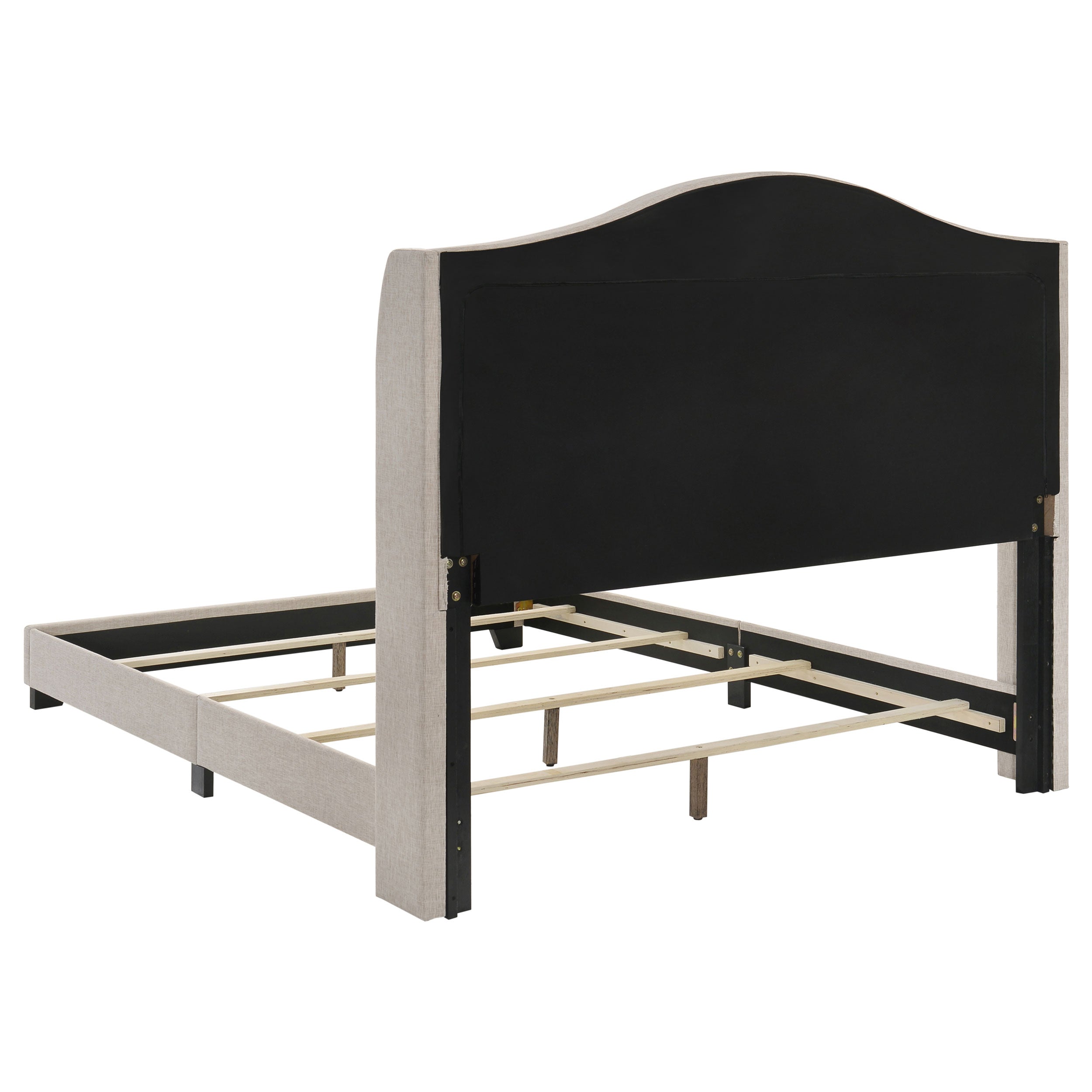 Sonoma Upholstered Queen Wingback Bed Beige-CoasterEssence