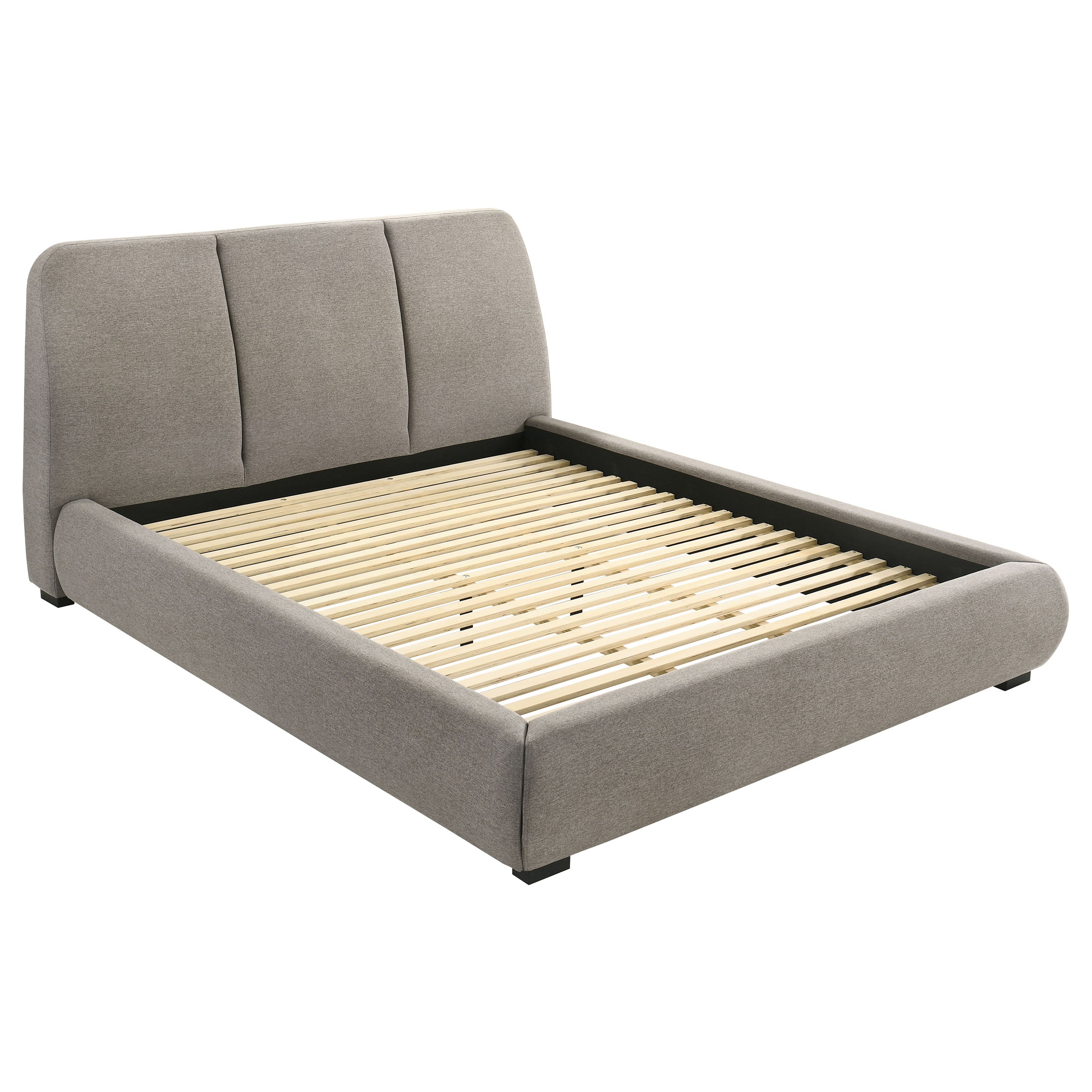 Mokena 46-inch Upholstered California King Platform Bed Taupe-