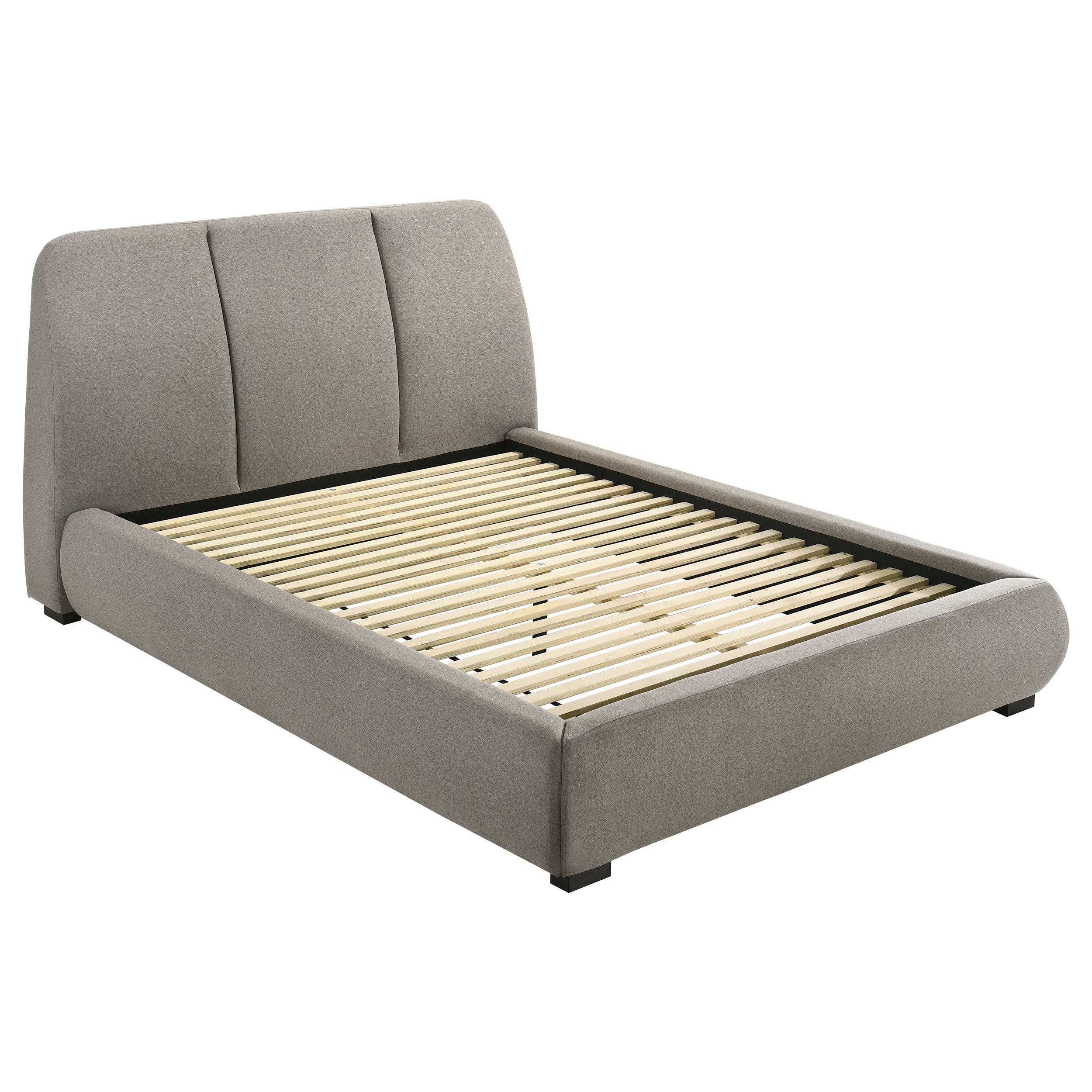 Mokena 46-inch Upholstered Queen Platform Bed Taupe-