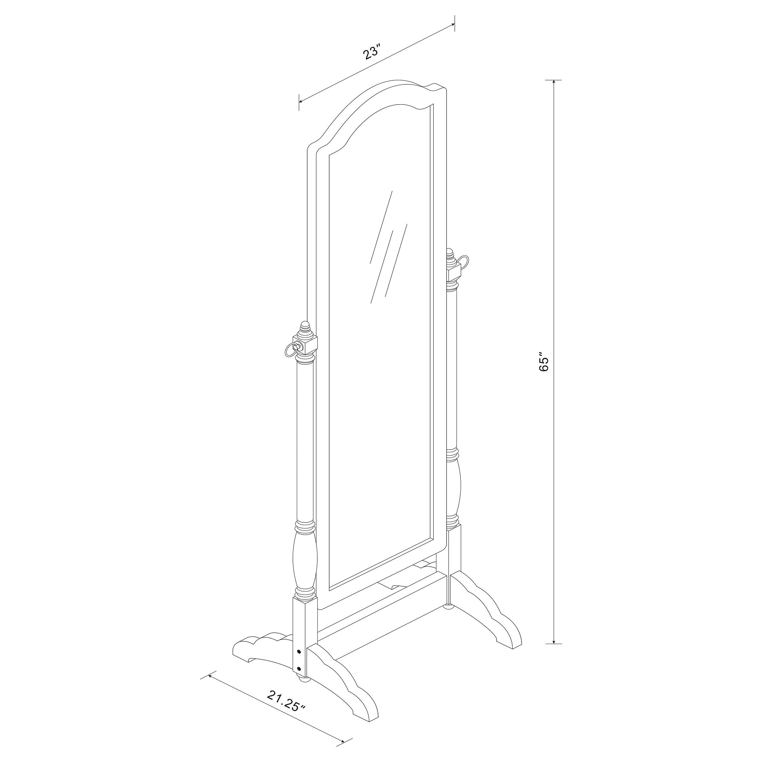 Cabot Wood Adjustable Full Length Cheval Mirror Merlot-CoasterEveryday