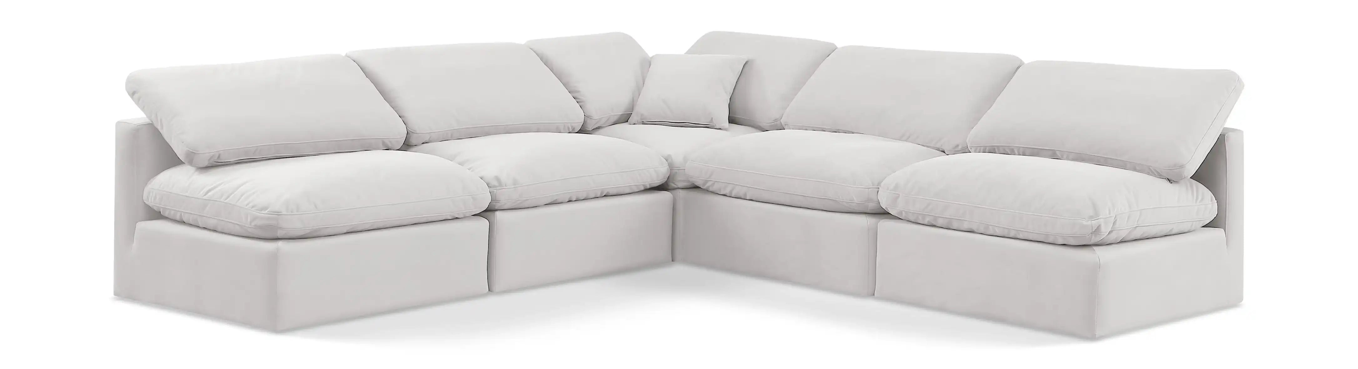 Indulge - Velvet 5 Piece Modular Corner Armless Sectional - Best Buy Furniture