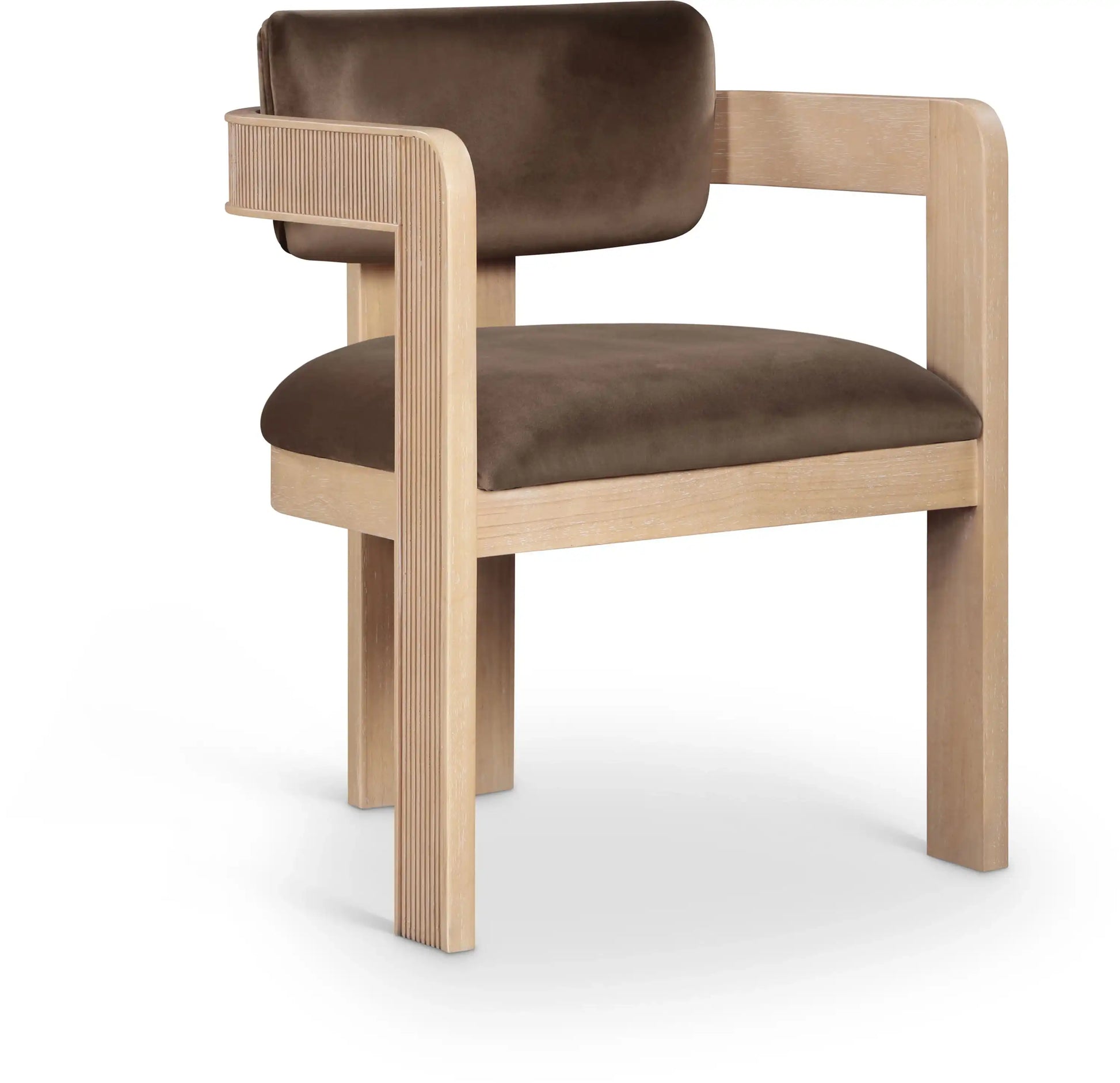 Sacha - Velvet Dining Chair With Natural Base (Set of 2) - Best Buy Furniture