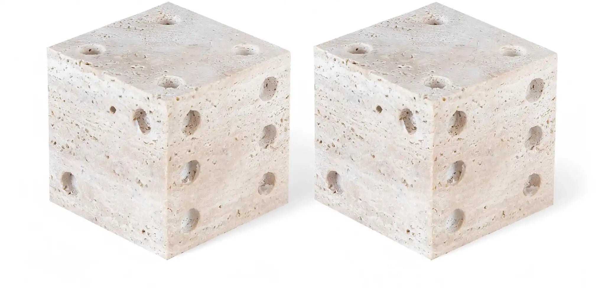 Dice - Travertine Decorative - Natural - Best Buy Furniture