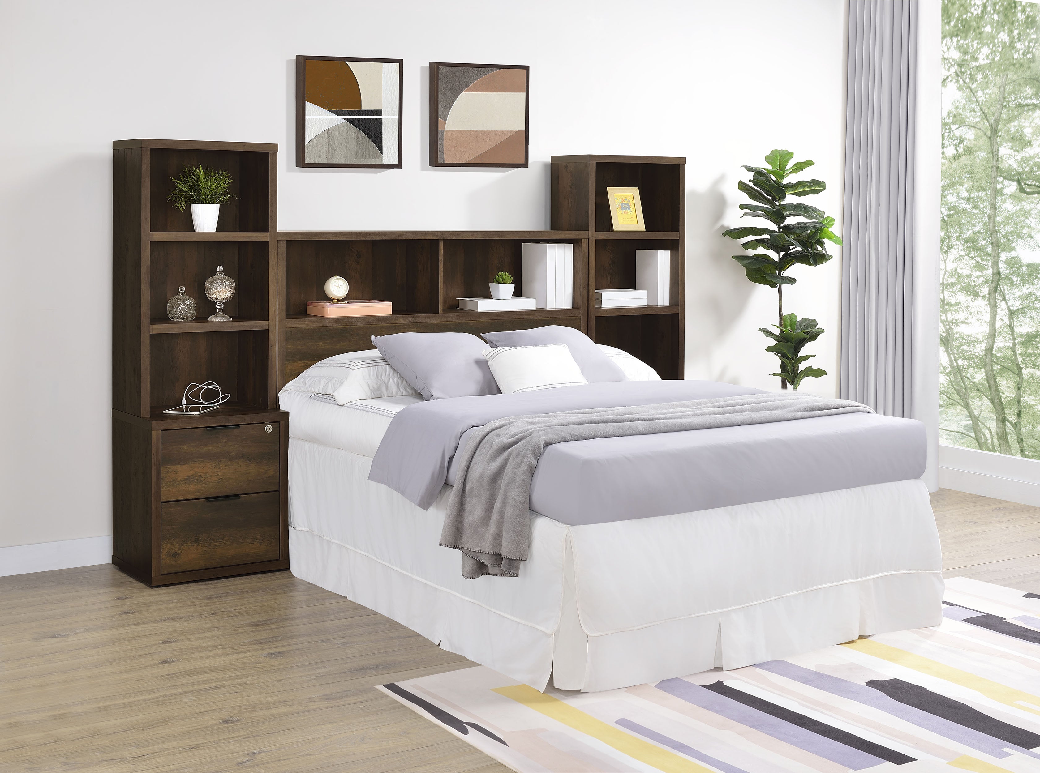 Westpark 3-piece Full Bedroom Set Bookcase Headboard Pine-