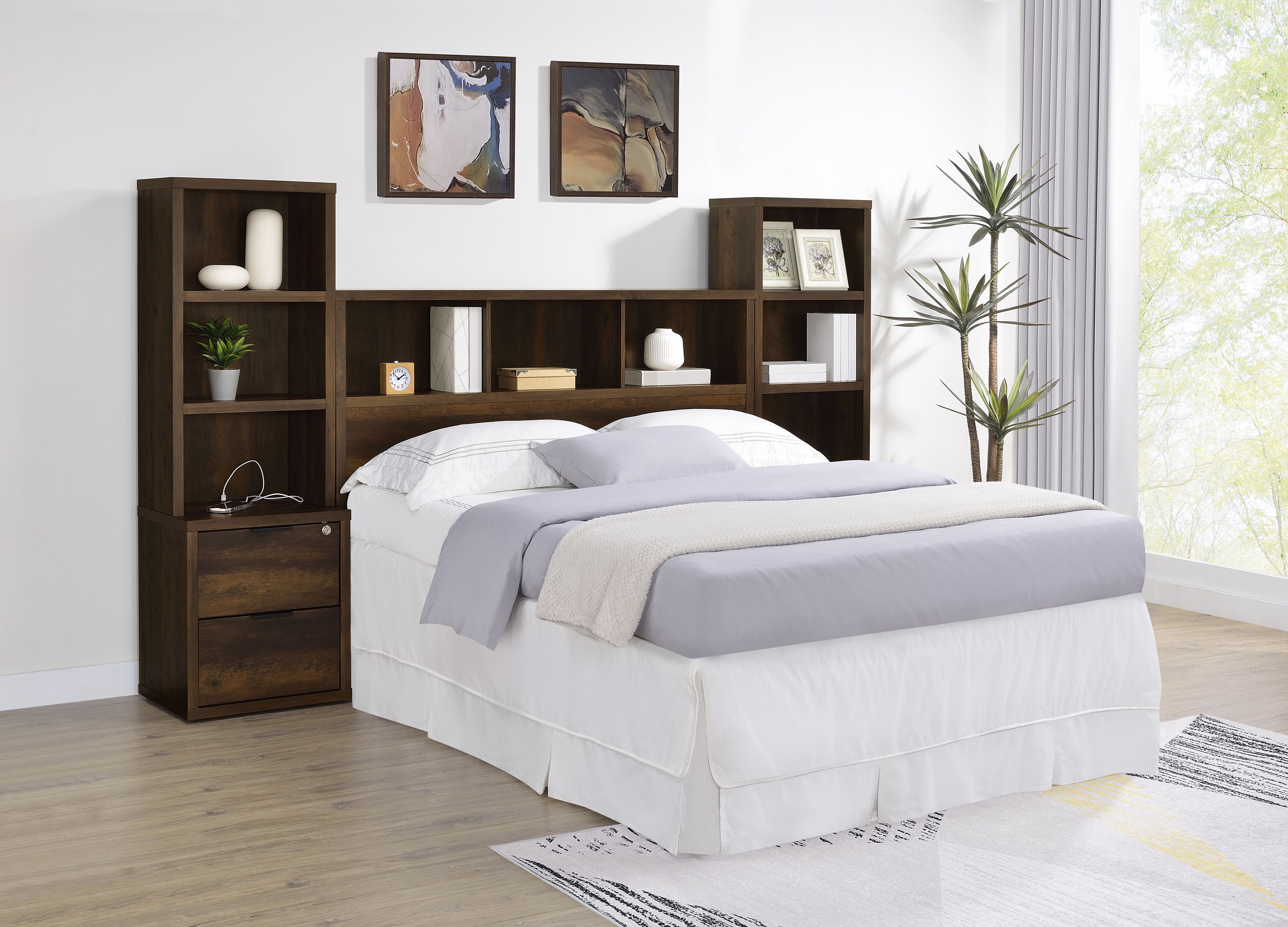 Westpark 3-piece Queen Bedroom Set Bookcase Headboard Pine-