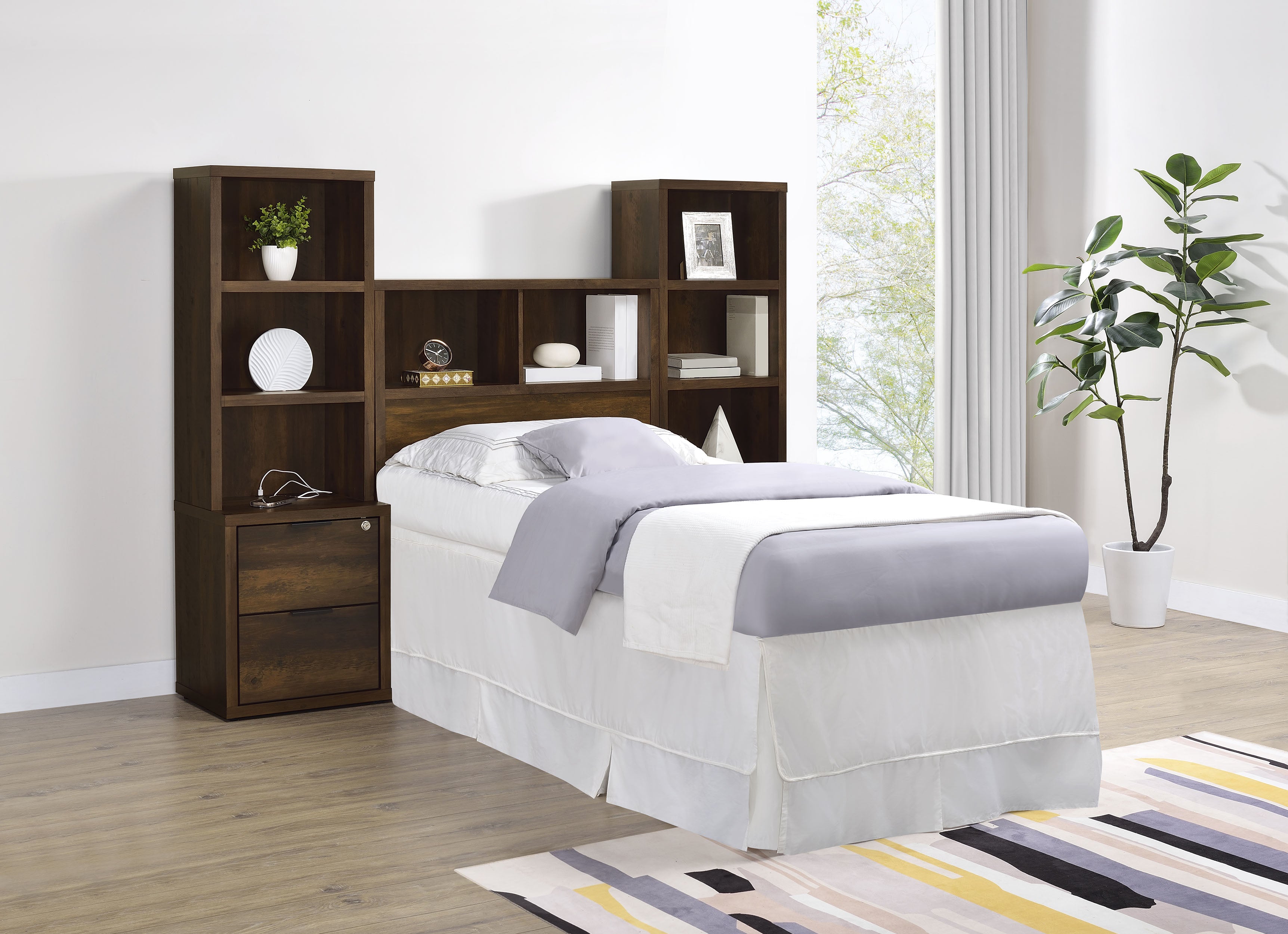 Westpark 3-piece Twin Bedroom Set Bookcase Headboard Pine-