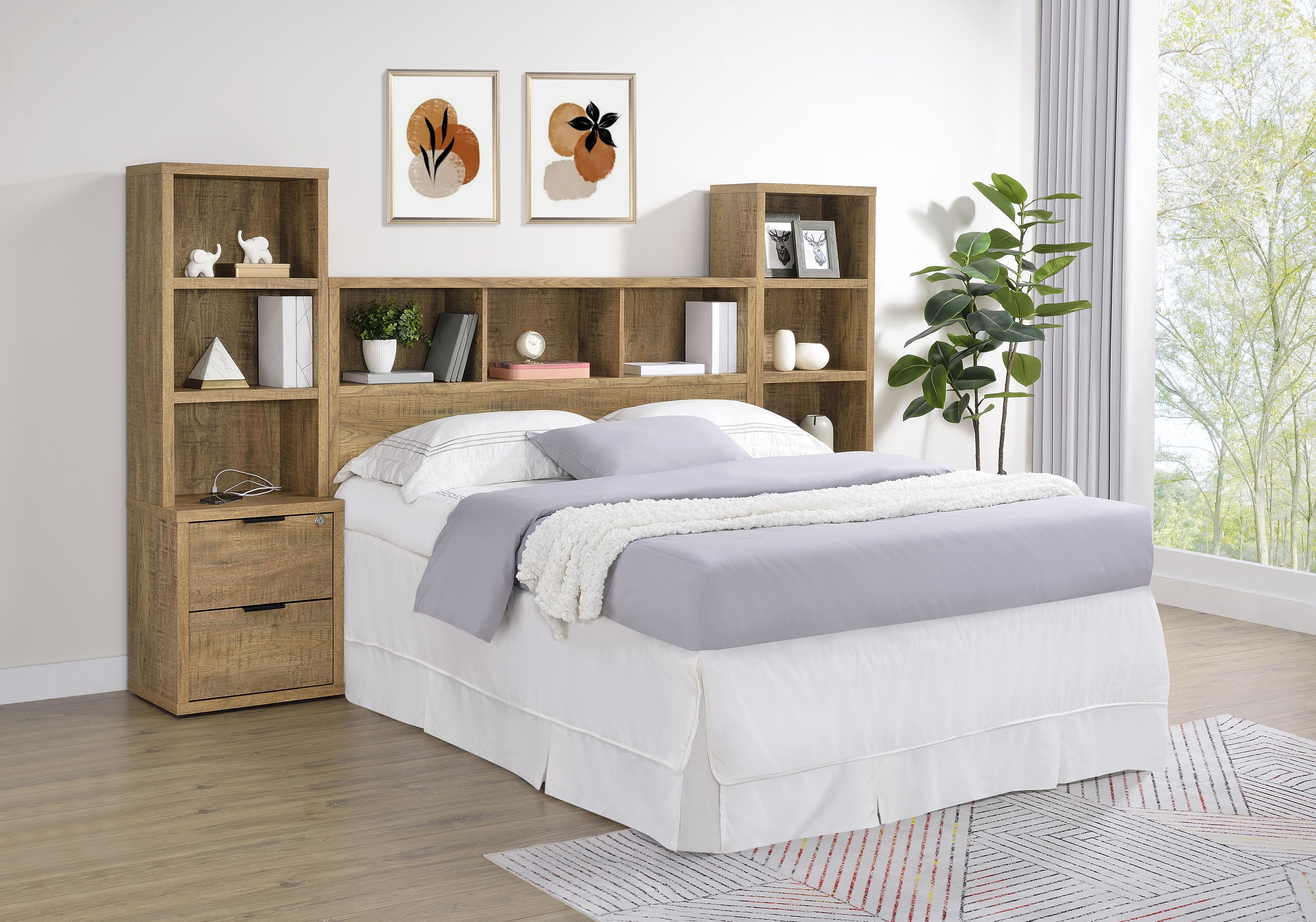 Westpark 3-piece Queen Bedroom Set Bookcase Headboard Mango-
