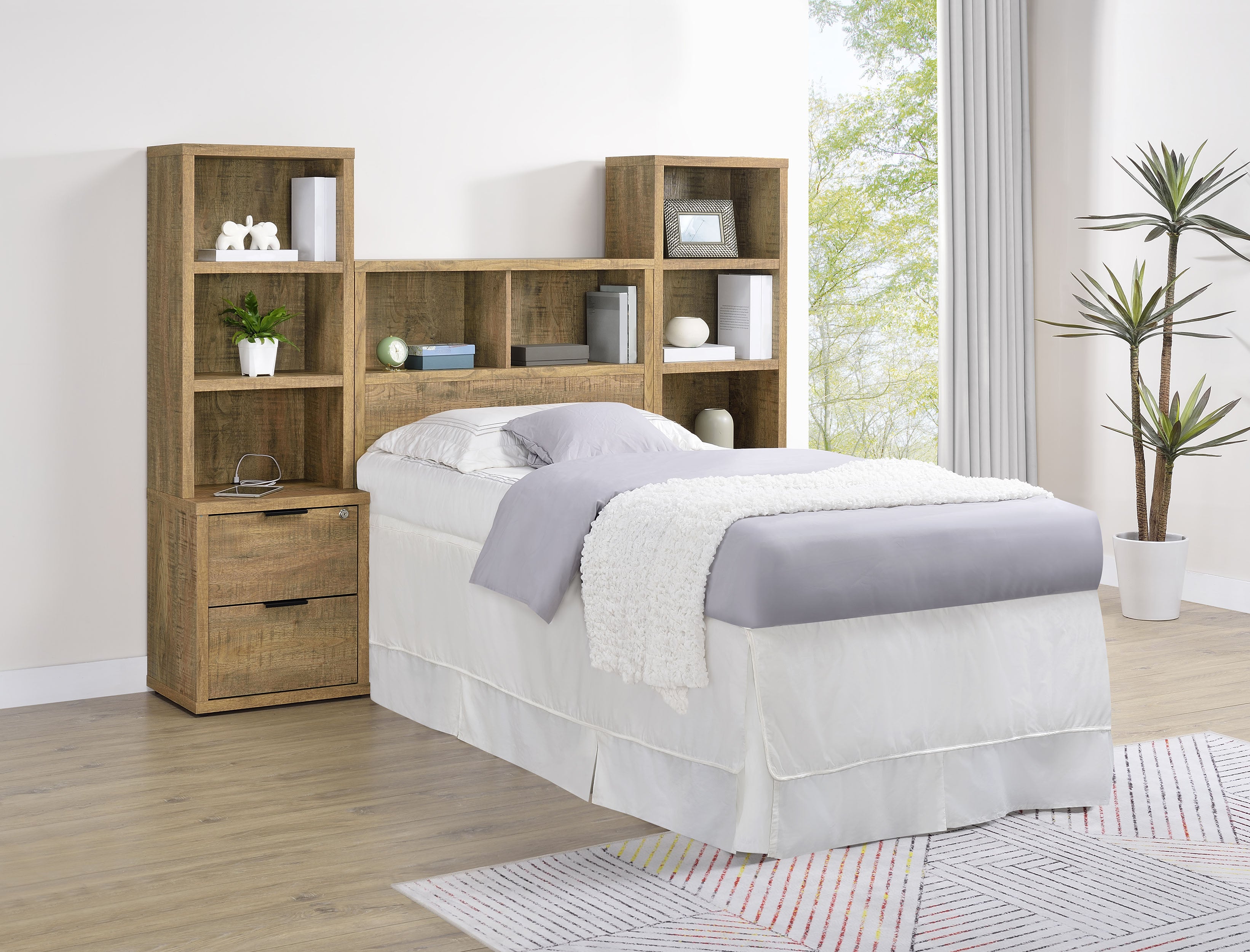 Westpark 49-inch Twin Bookcase Headboard Mango-