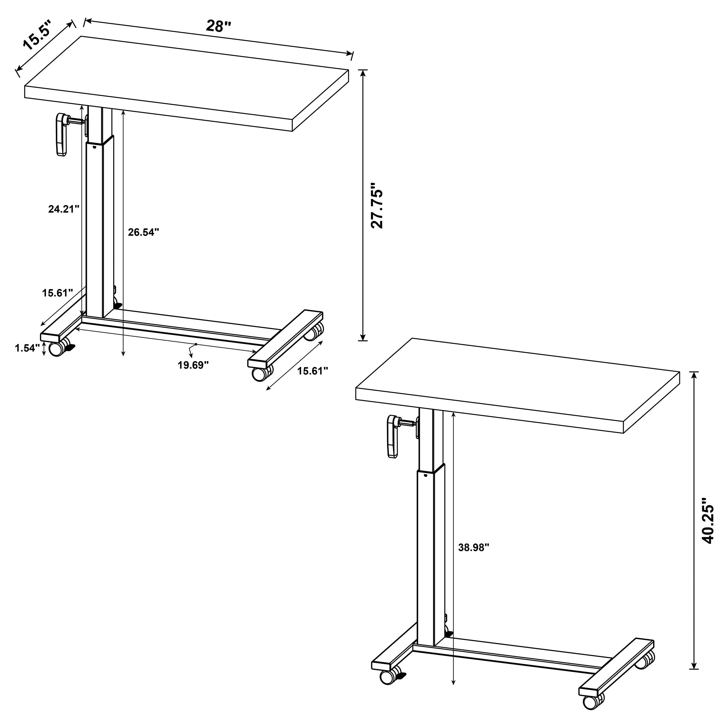 Westpark Height Adjustable Mobile Bedroom C-Table Mango-