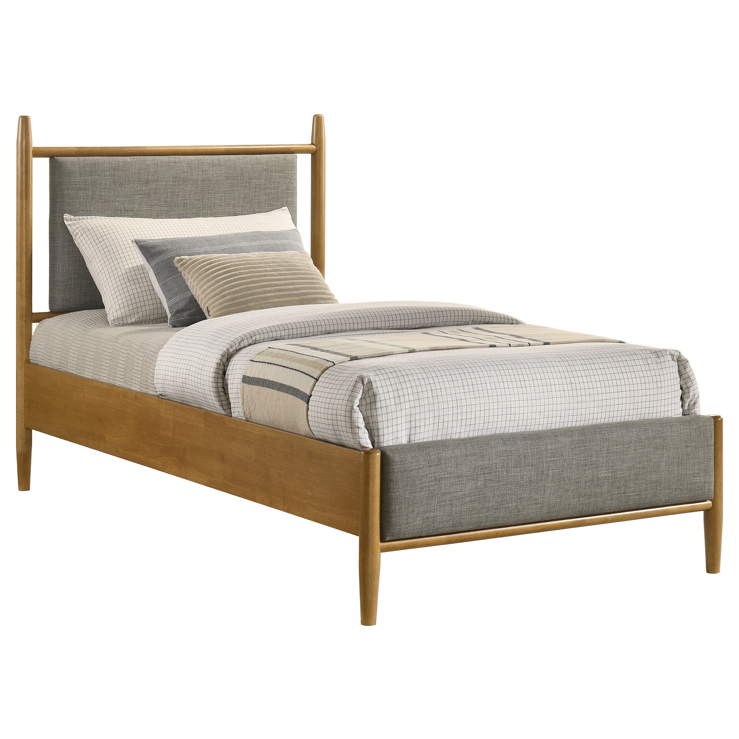 Mason 46-inch Twin Panel Platform Bed Grey and Light Brown-