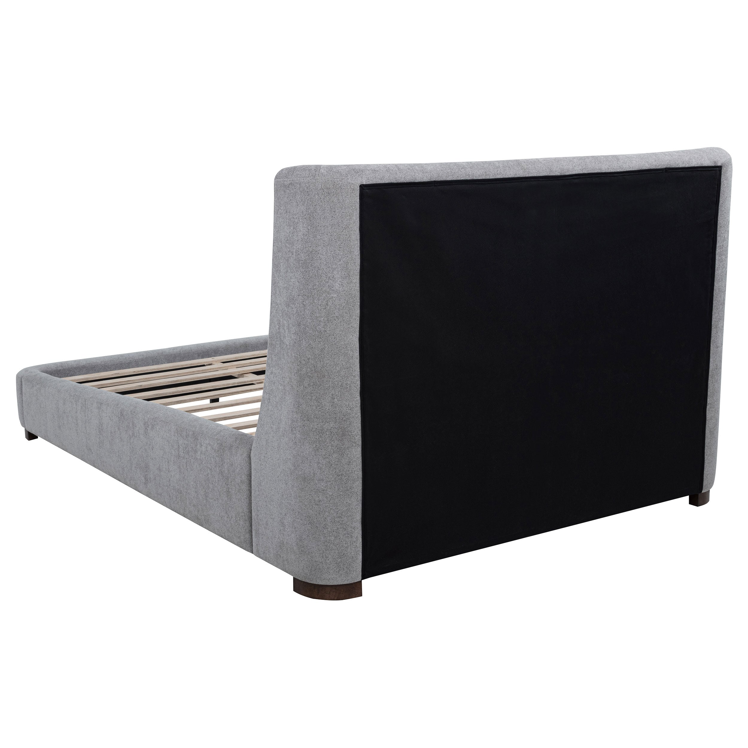 Rennes Upholstered Eastern King Wingback Platform Bed Grey-