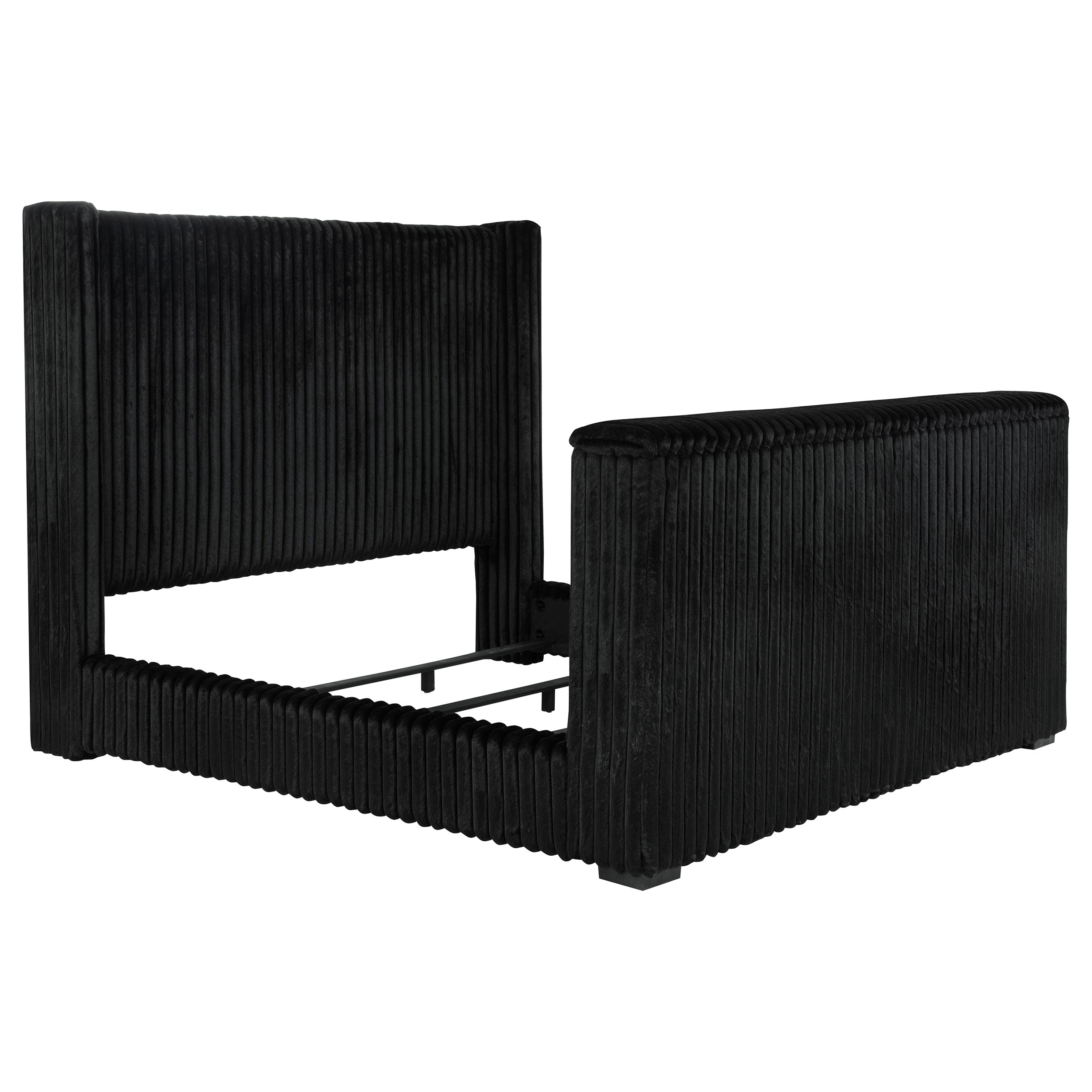 Centergrove Upholstered California King Wingback TV Bed Black-