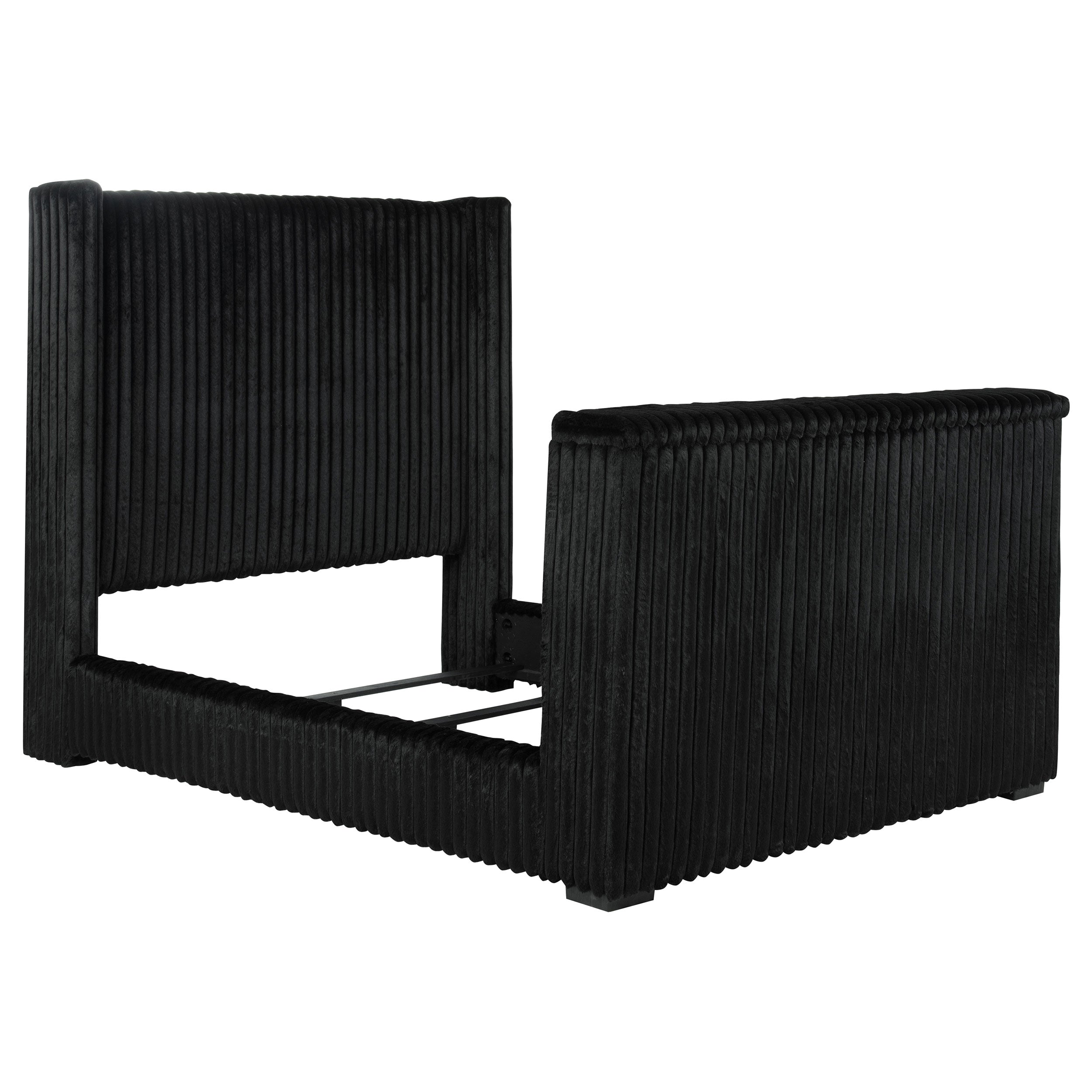 Centergrove Upholstered Queen Wingback TV Bed Black-