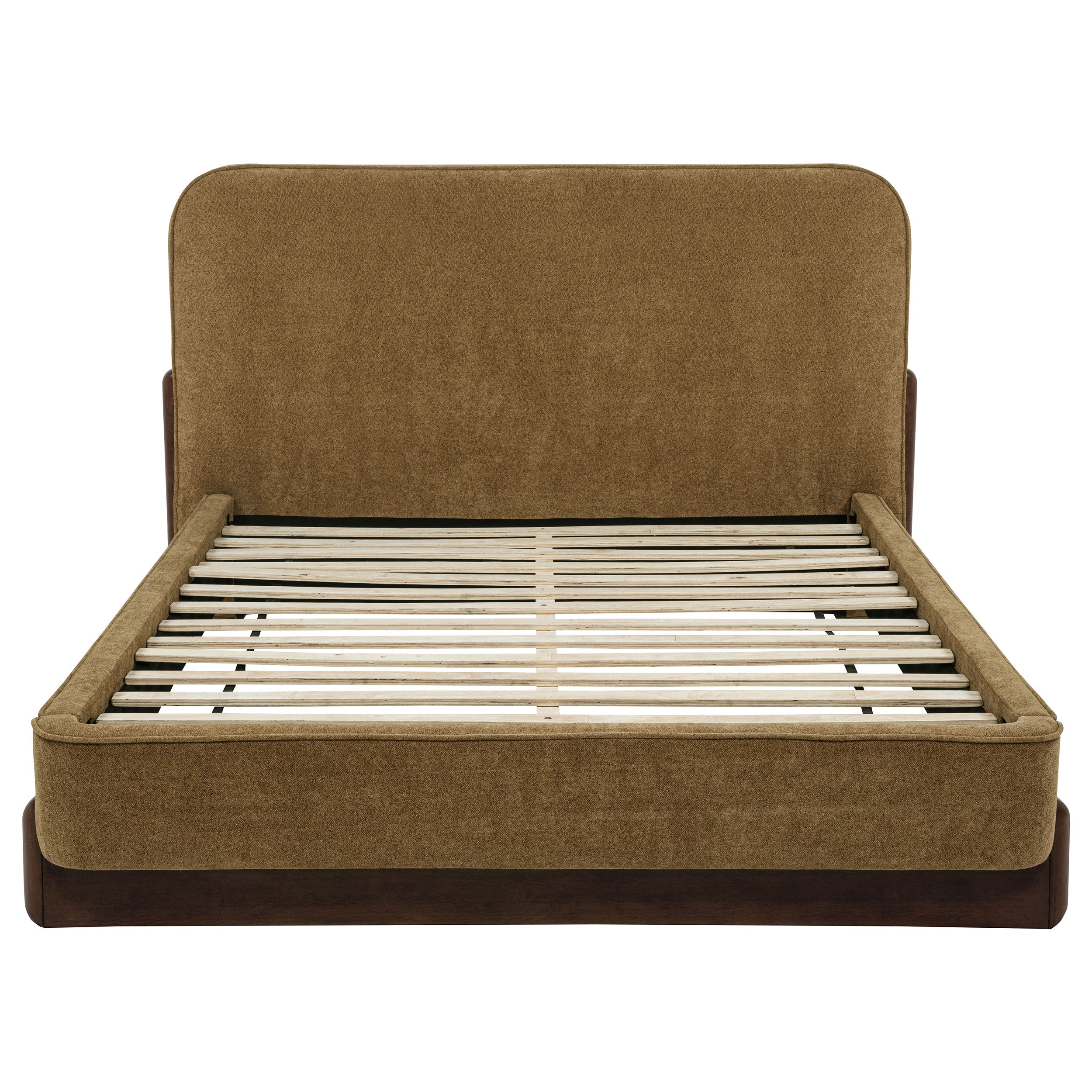 Baldacci Upholstered Queen Platform Bed Curry and Walnut-