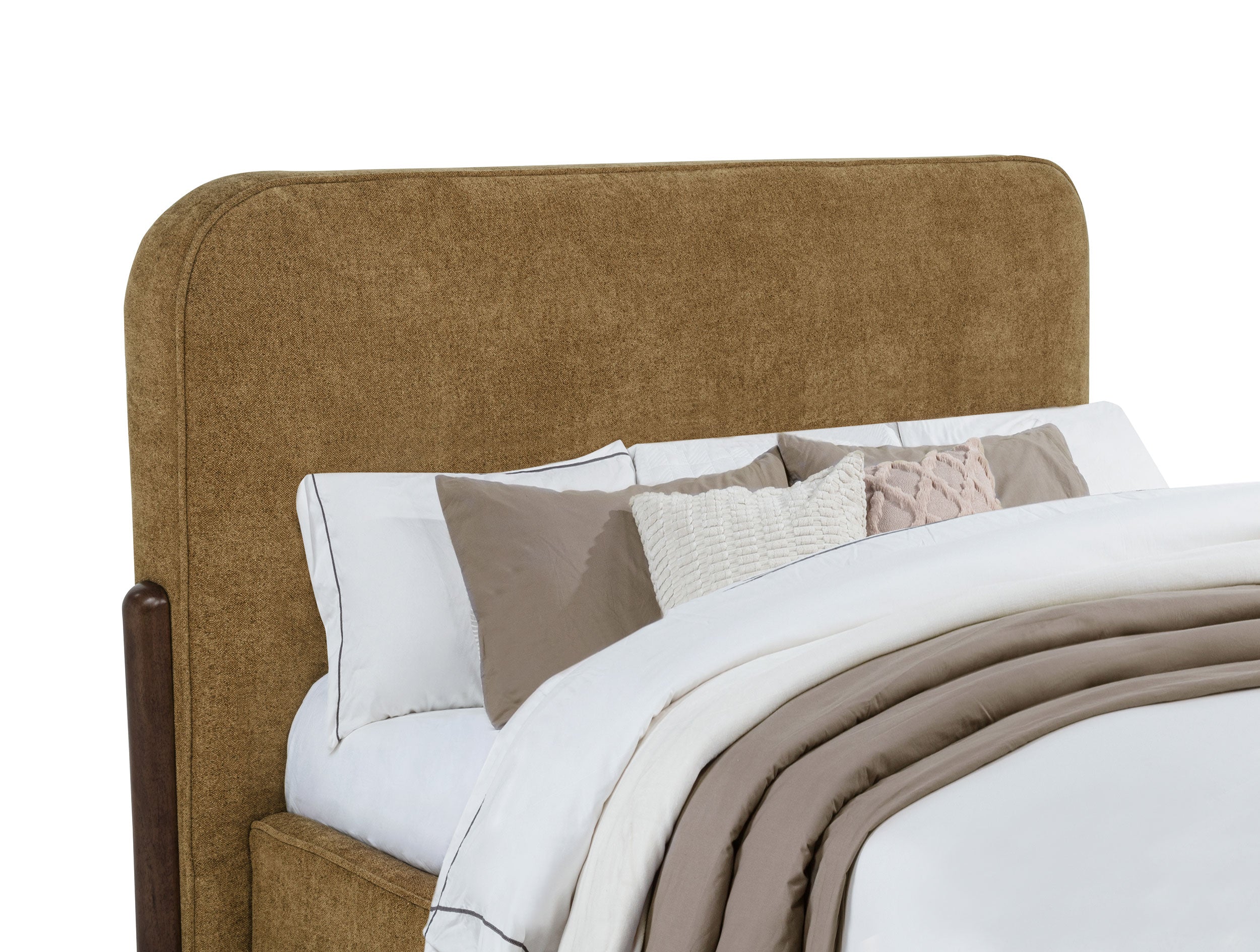 Baldacci Upholstered Queen Platform Bed Curry and Walnut-