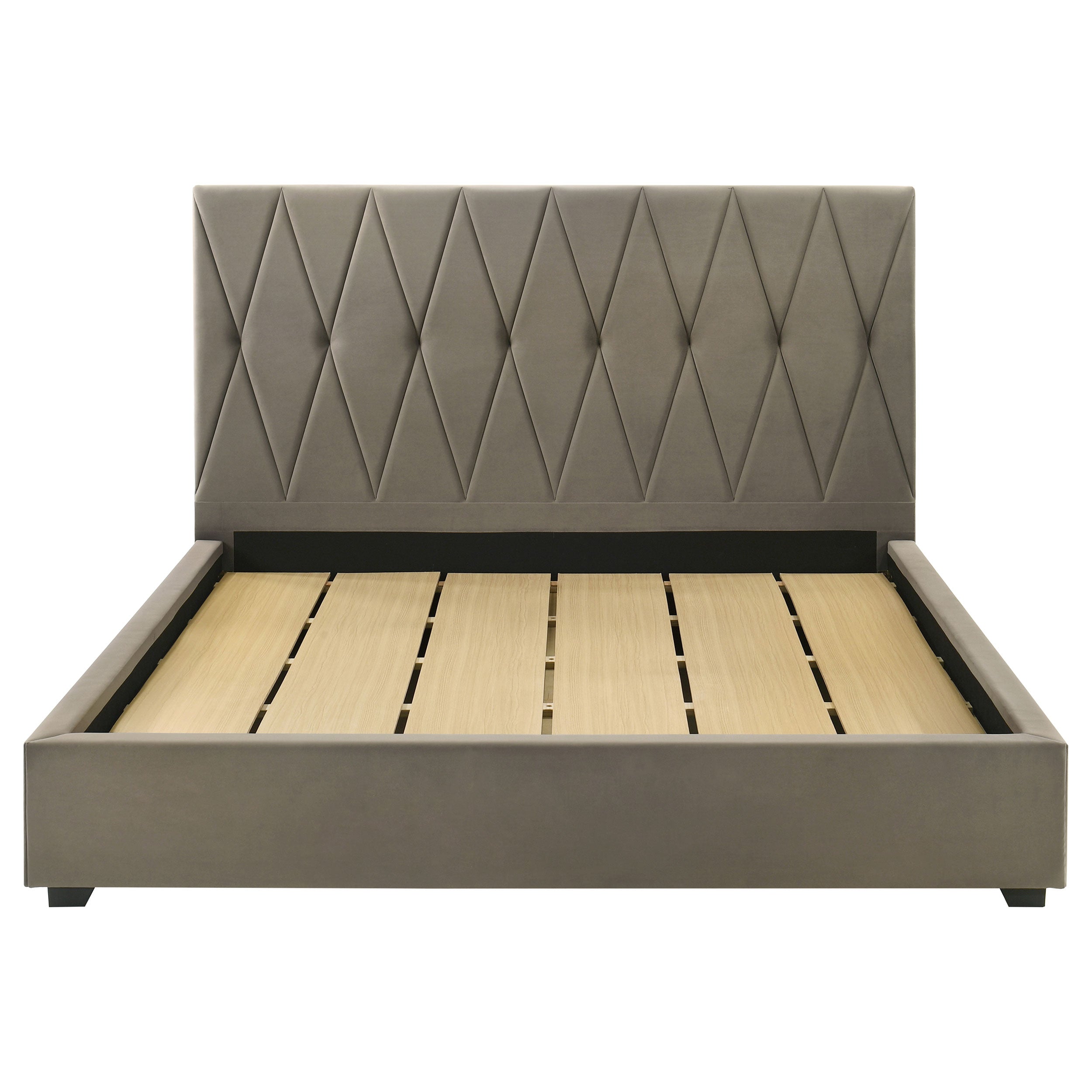 Delsea Upholstered Eastern King Platform Bed Light Brown-