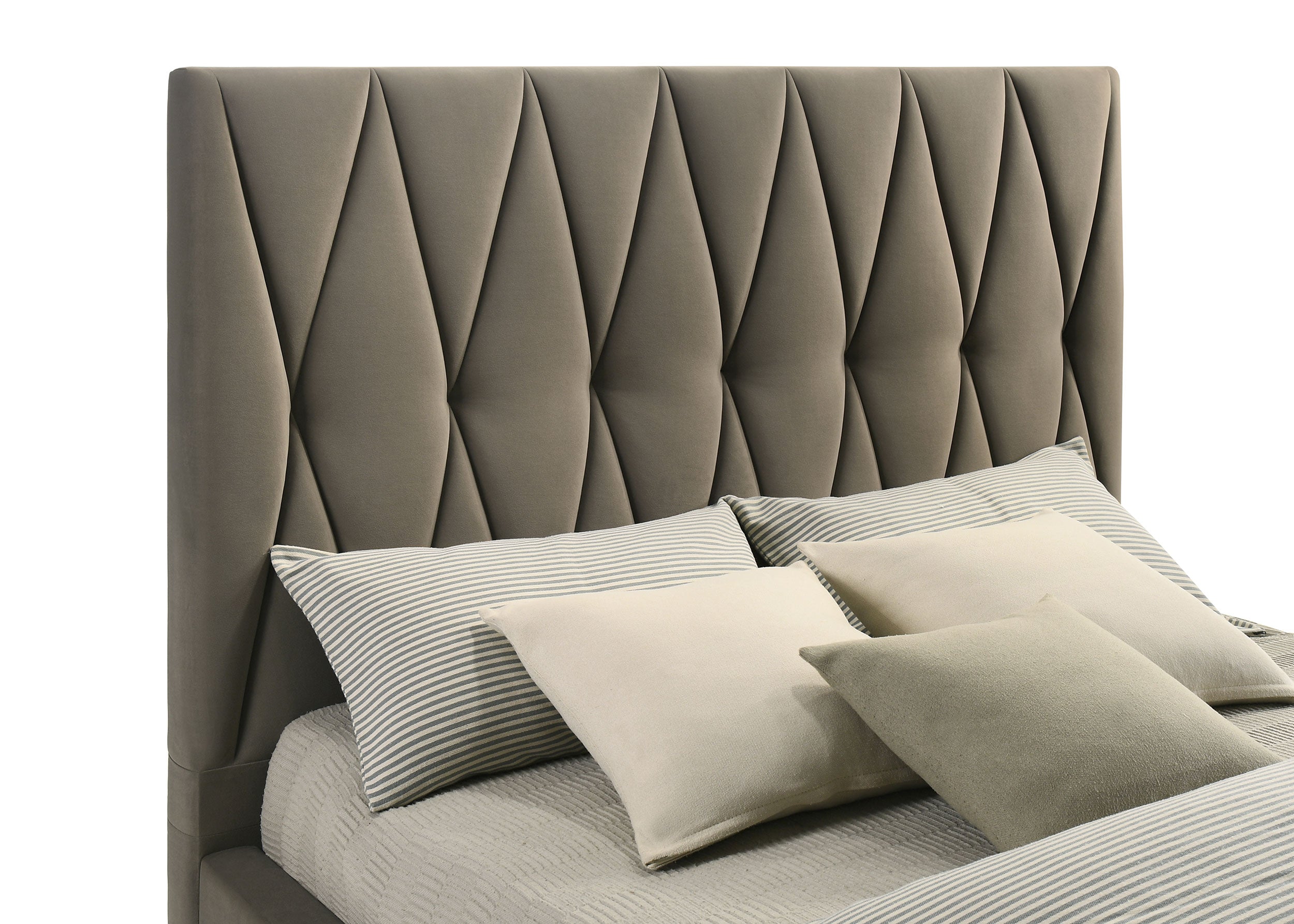 Delsea Upholstered Eastern King Platform Bed Light Brown-