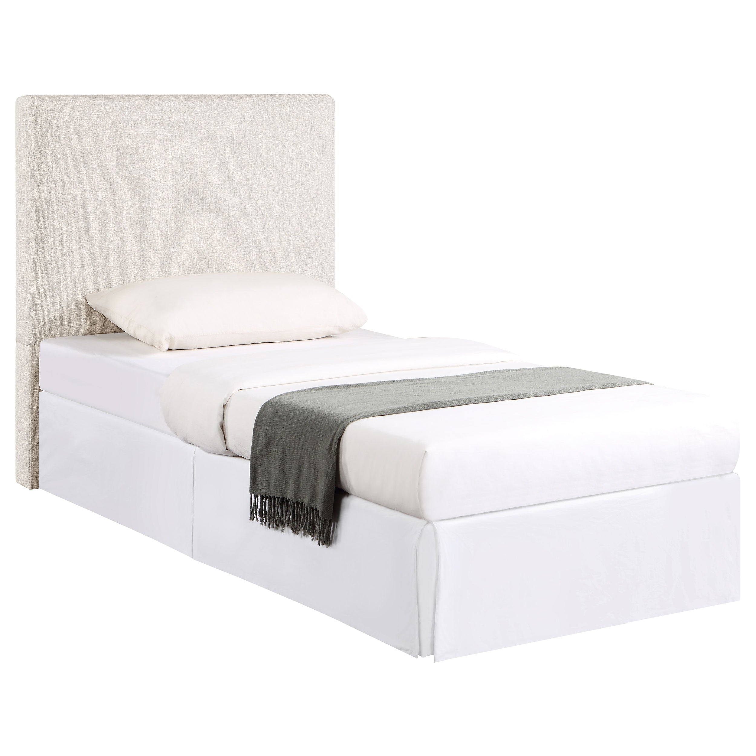 Pirro Upholstered Twin Panel Headboard Sand-CoasterEveryday