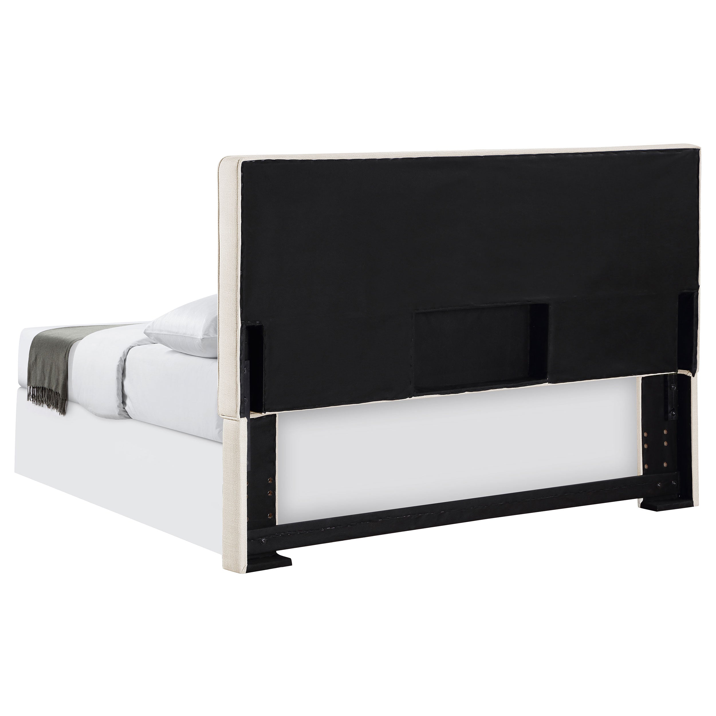 Kosmo Upholstered Queen or Full Panel Headboard Sand-CoasterEveryday
