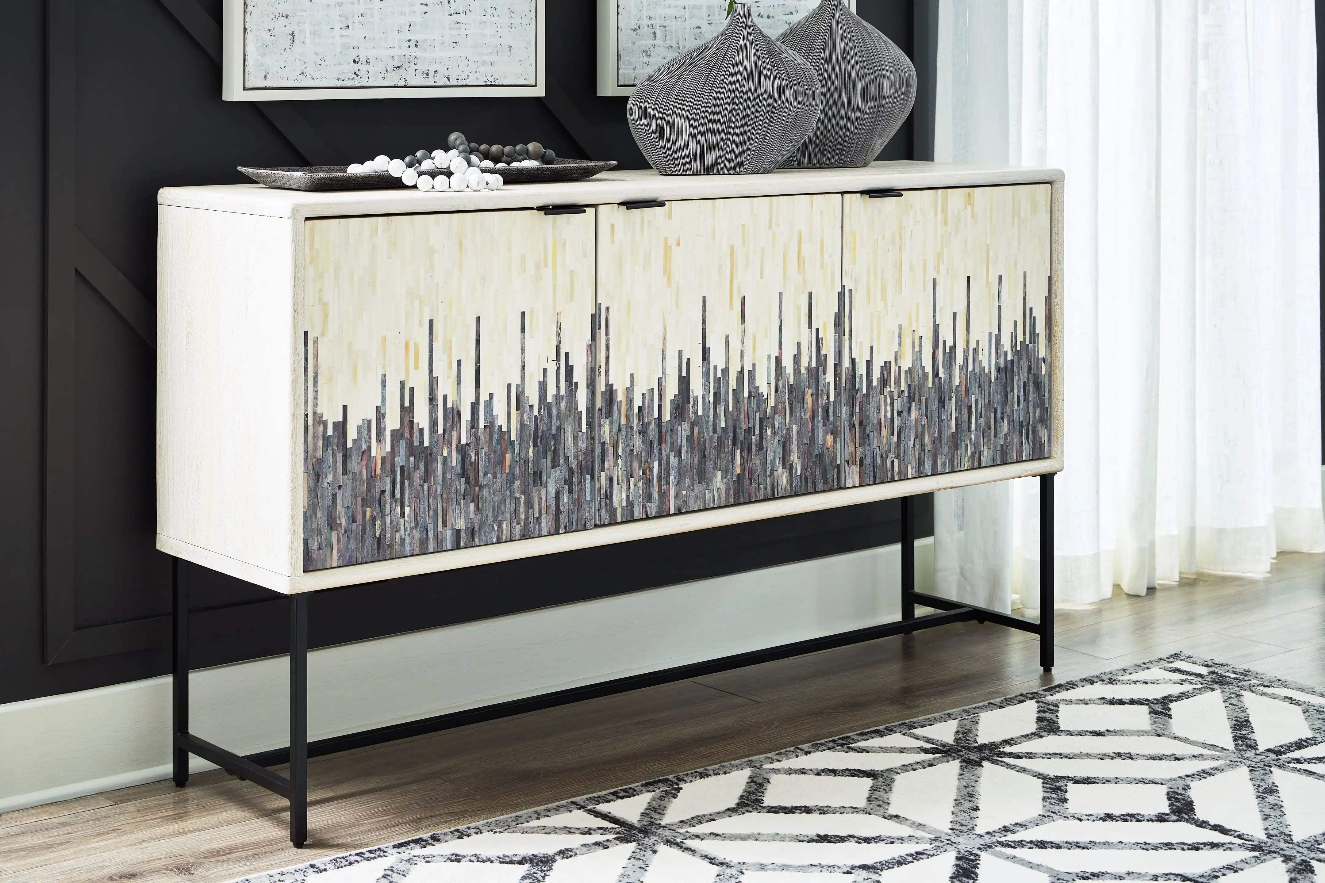 Freyton - Accent Cabinet - White / Gray - Best Buy Furniture