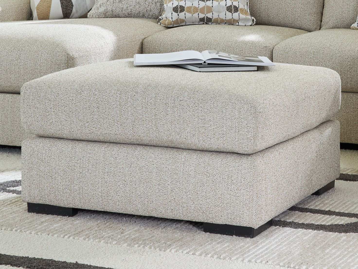 LaureLGrove - Oversized Accent Ottoman - Pebble - Best Buy Furniture