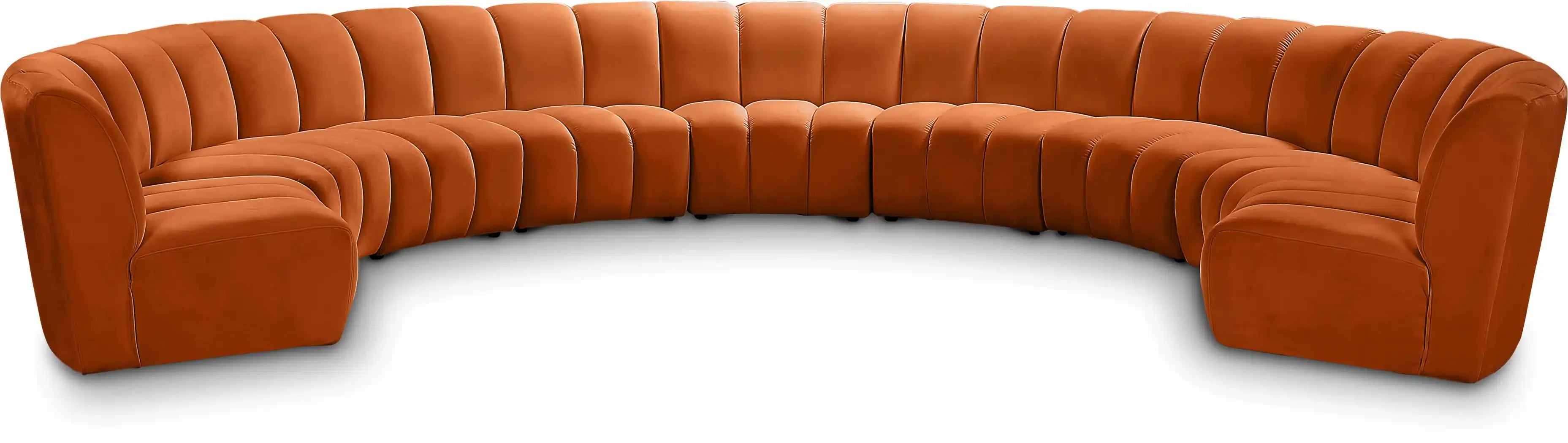 Infinity - 9 Piece Velvet Modular Sectional - Best Buy Furniture