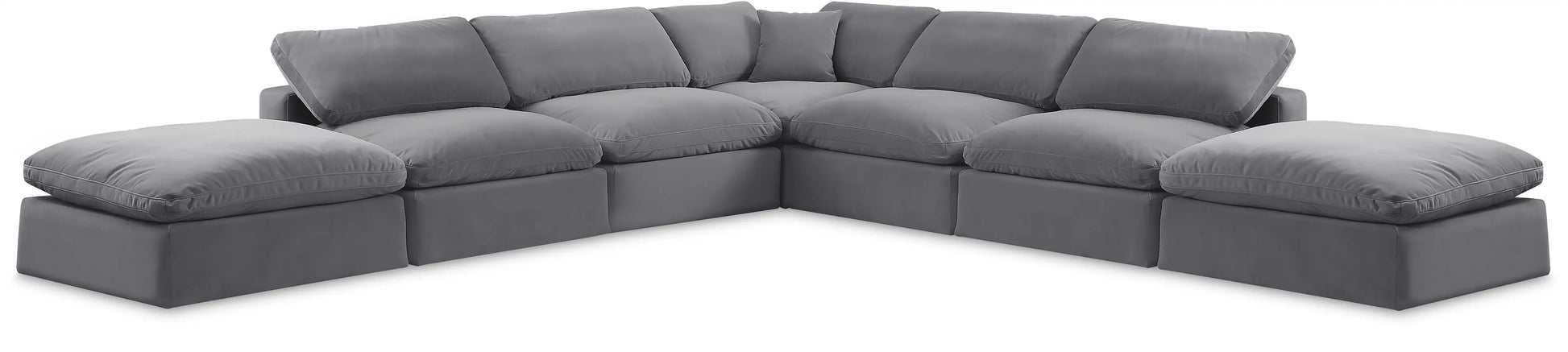Comfy - 7 Piece Velvet Modular Corner Sectional - Best Buy Furniture