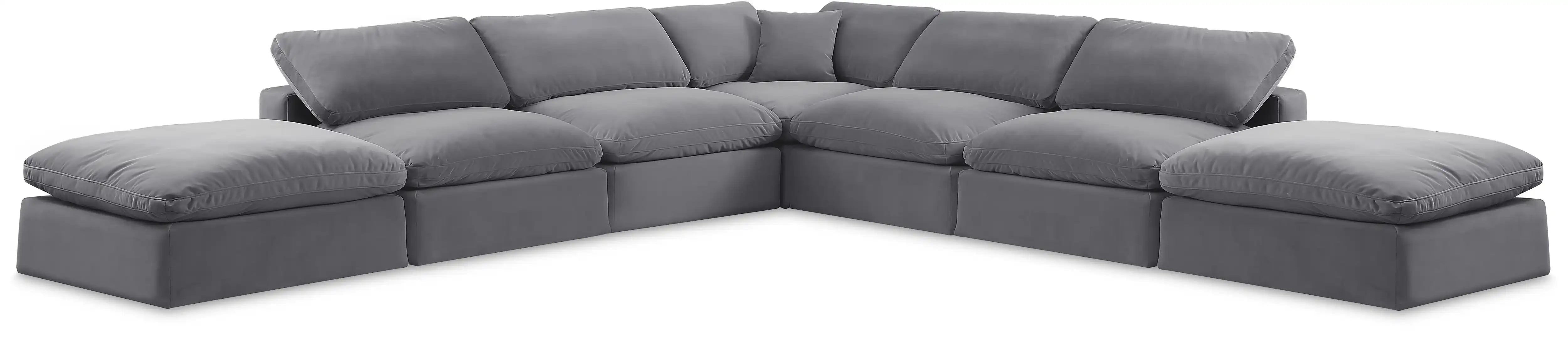 Comfy - 7 Piece Velvet Modular Corner Sectional - Best Buy Furniture