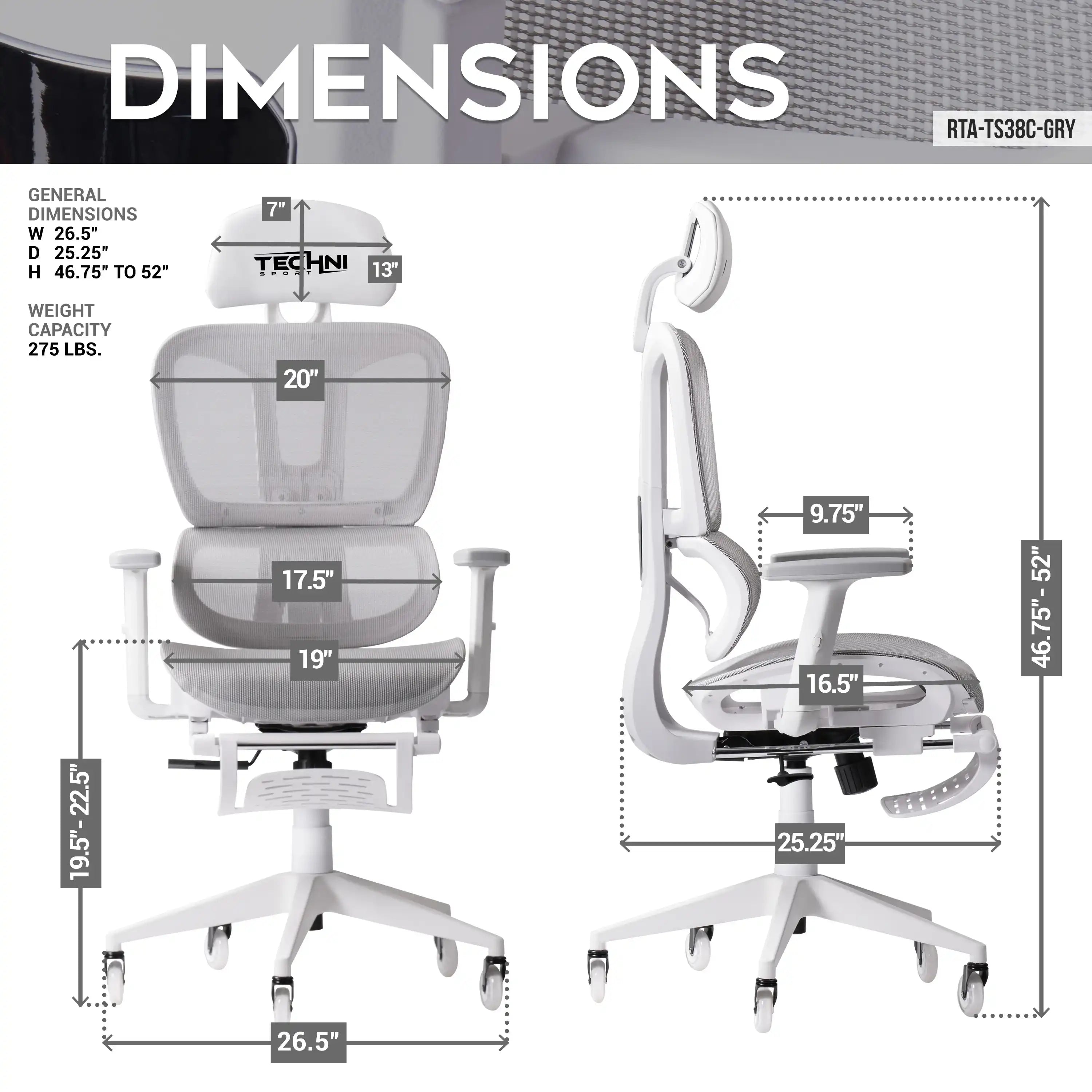 Techni Sport AIRFLEX2.0 White Mesh Gaming Chair - Best Buy Furniture