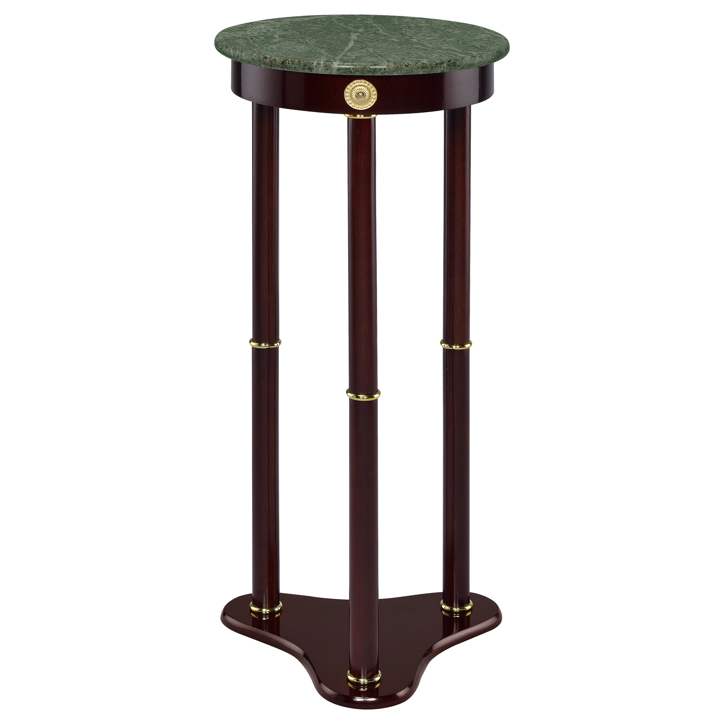 Edie Round Marble Top Plant Stand Merlot-CoasterEveryday