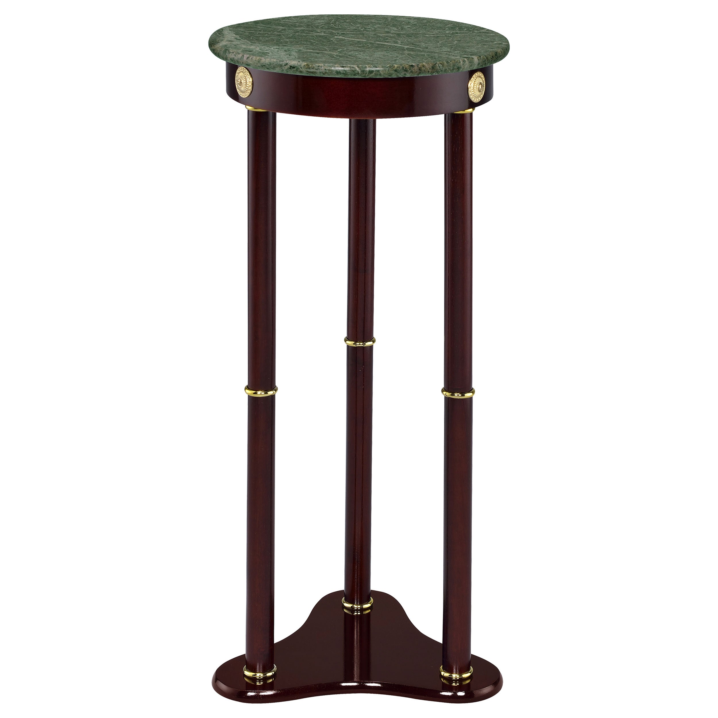Edie Round Marble Top Plant Stand Merlot-CoasterEveryday