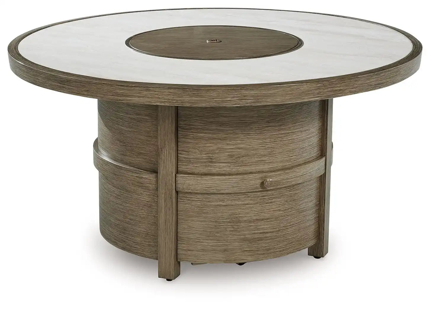 Rainier Ranch - Round Fire Pit Table - Beige - Best Buy Furniture