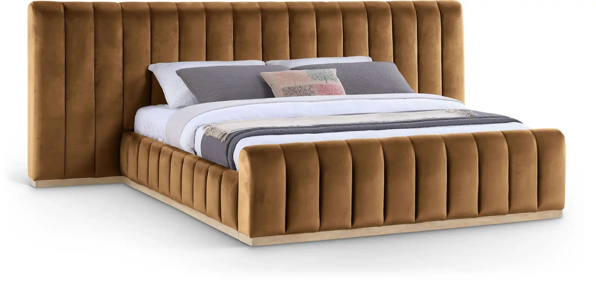Amara - Velvet Upholstered Bed - Best Buy Furniture