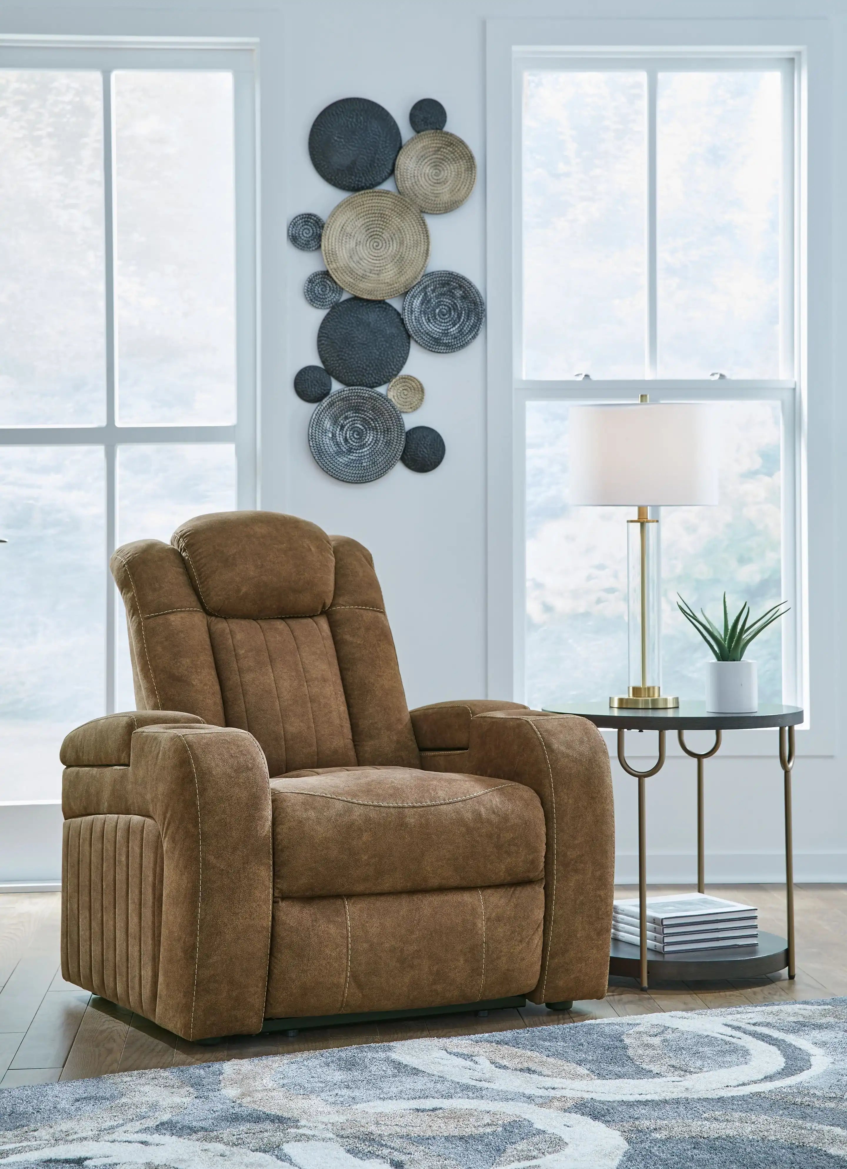 Wolfridge - Power Recliner/Adj Headrest - Brindle - Best Buy Furniture
