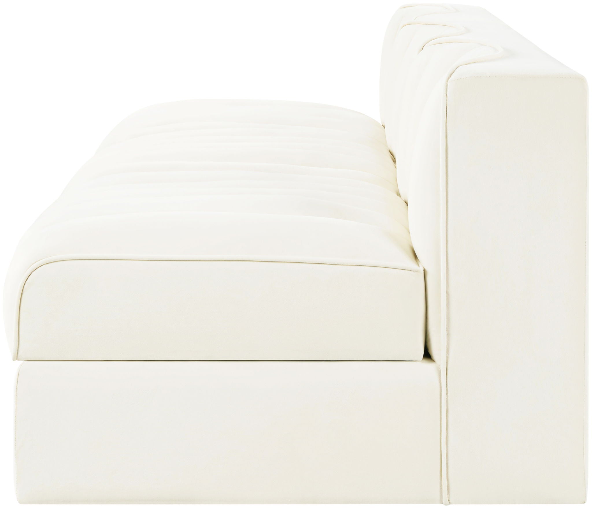 Rummi - Velvet Performance Fabric Upholstered 3 Piece Modular Armless Sofa
