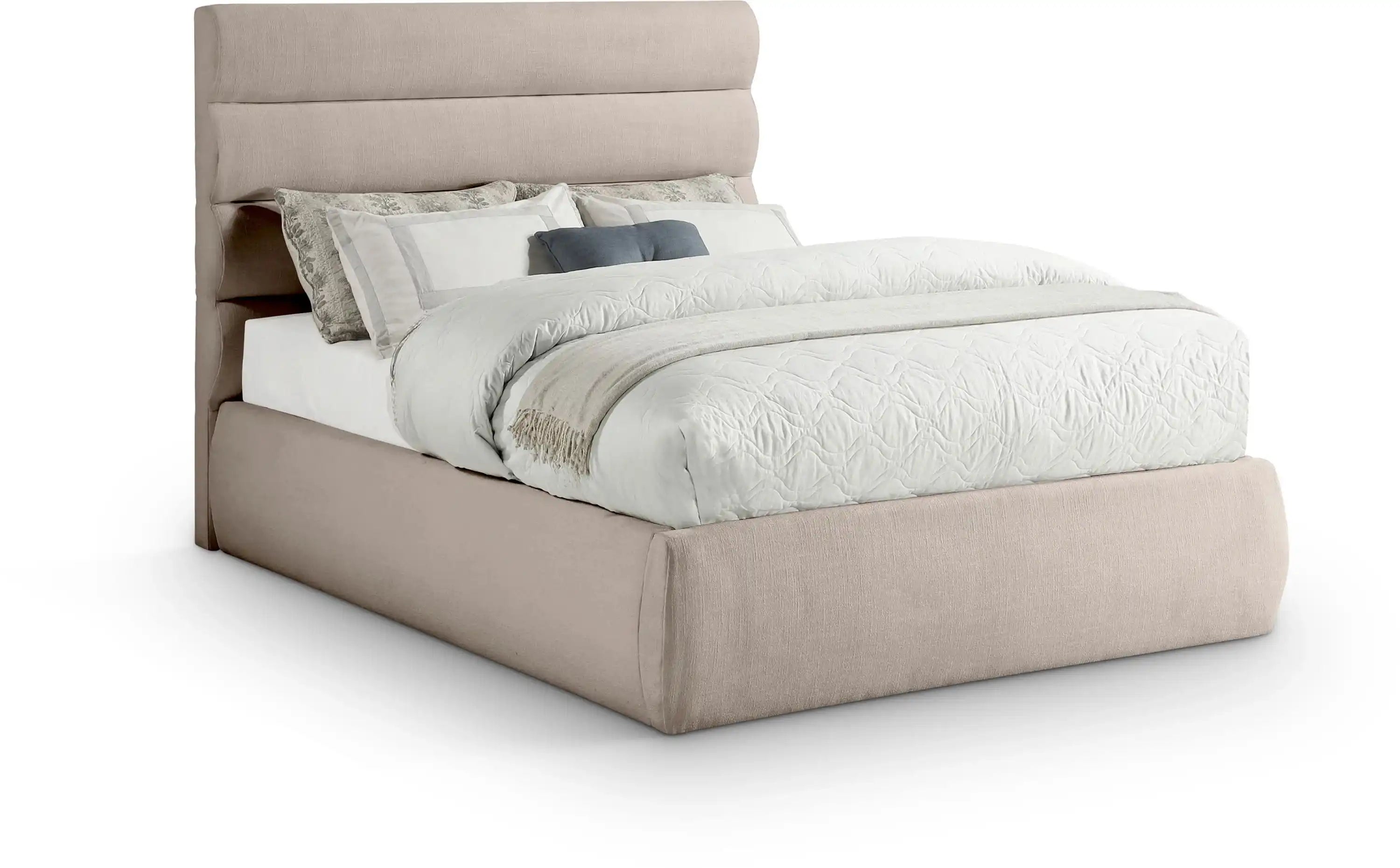 Adam - Linen Fabric Bed With 52" Headboard - Best Buy Furniture