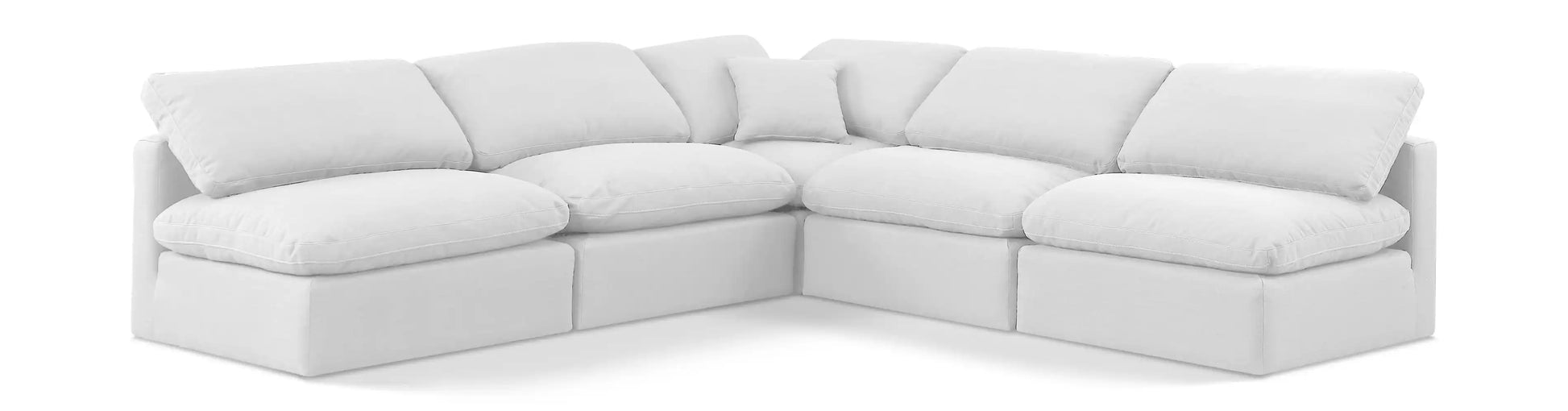 Indulge - Linen 5 Piece Modular Corner Armless Sectional - White - Best Buy Furniture