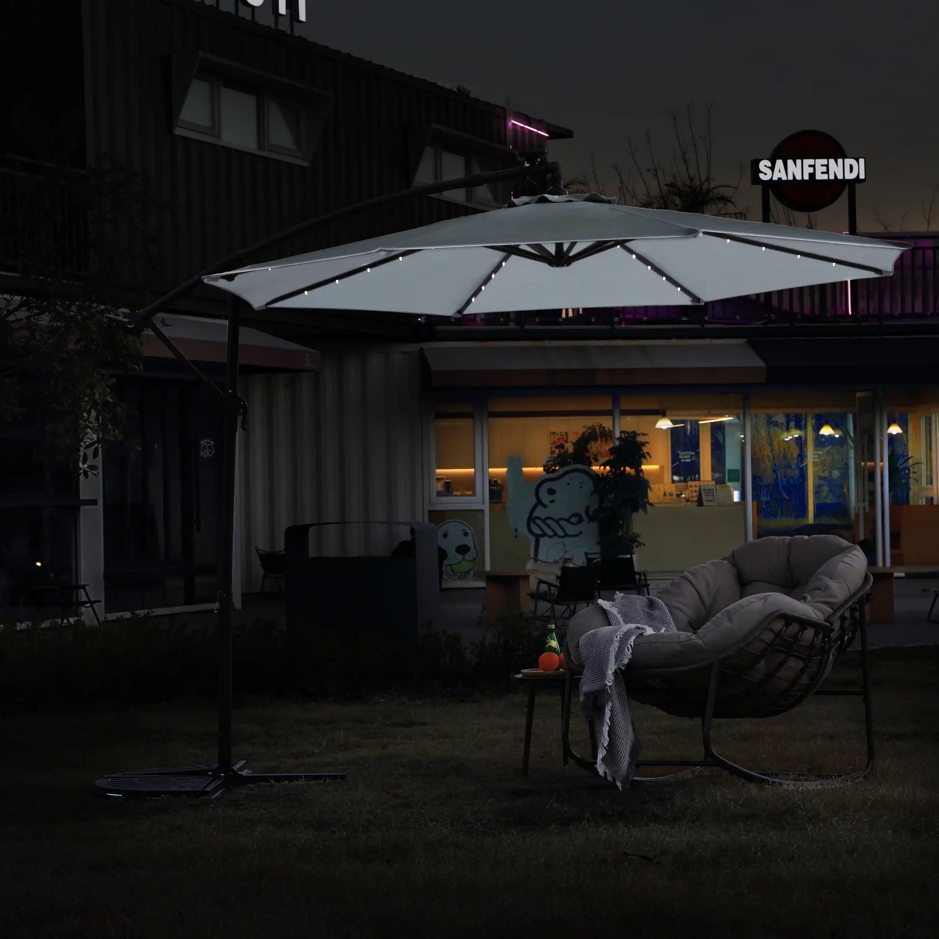 Solar LED Patio Umbrella | Large Outdoor Umbrella - Best Buy Furniture