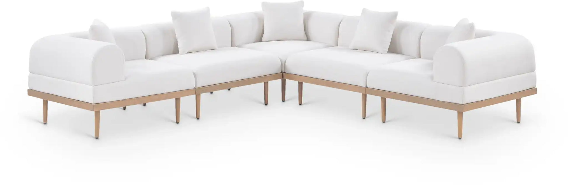 Laguna - 5 Piece 106.5" Upholstered Outdoor Patio Modular Sectional - Best Buy Furniture