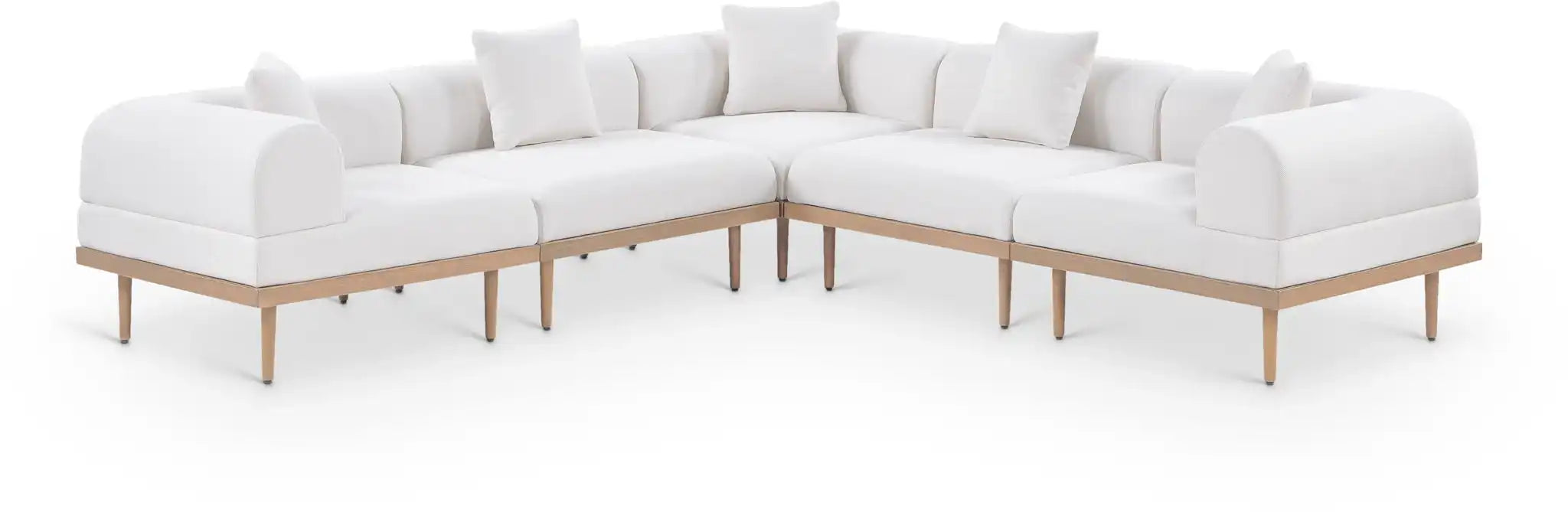 Laguna - 5 Piece 106.5" Upholstered Outdoor Patio Modular Sectional - Best Buy Furniture