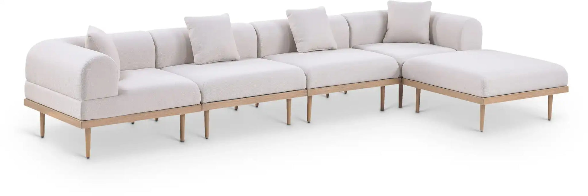 Laguna - 5 Piece 106.5" Upholstered Outdoor Patio Modular Sectional - Best Buy Furniture
